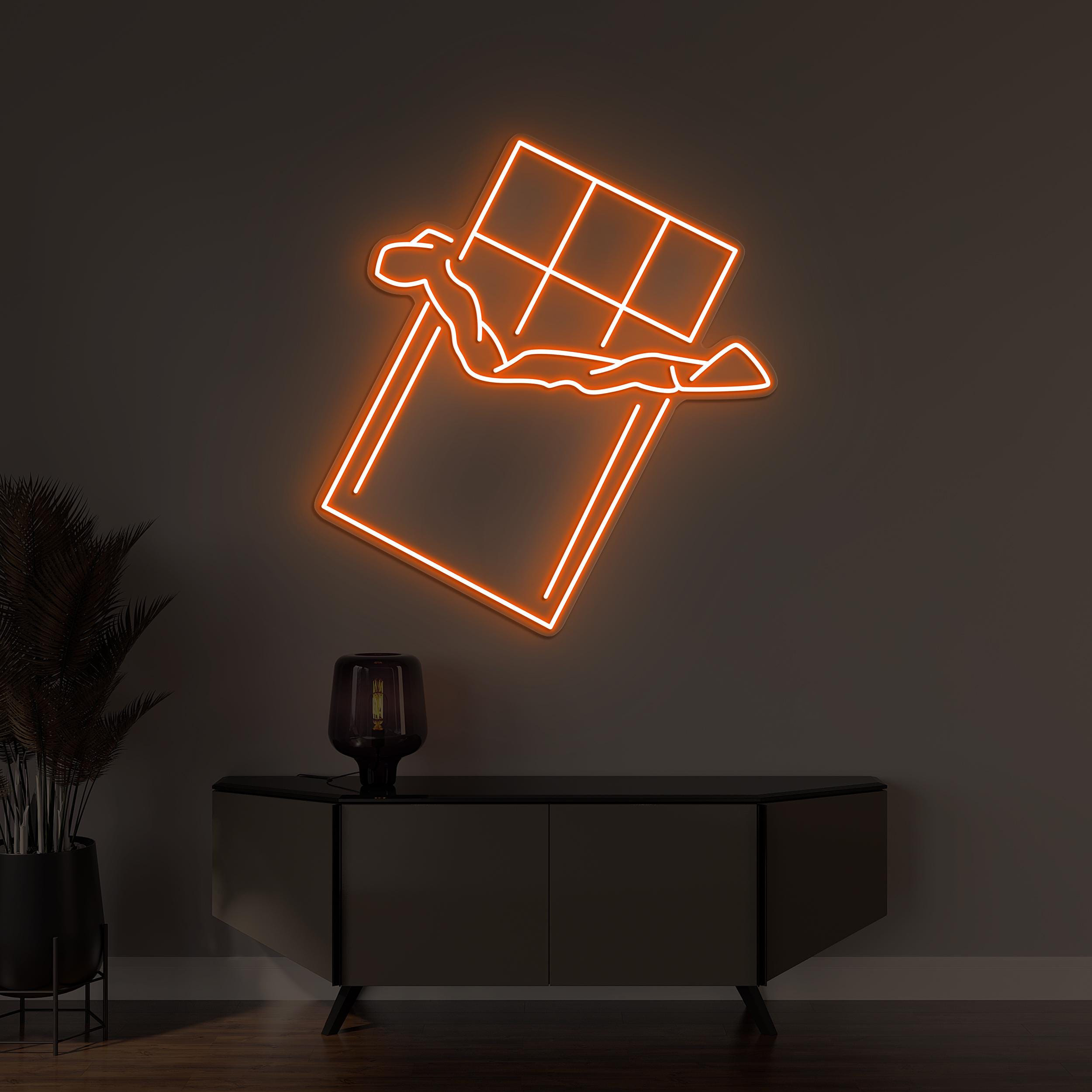 Chocolate Bar Neon Sign, Chocolate Bar LED Light, Chocolate Wall Decor, Anniversary Gift, Valentine Neon Light, Chocolate Shop Wall Art