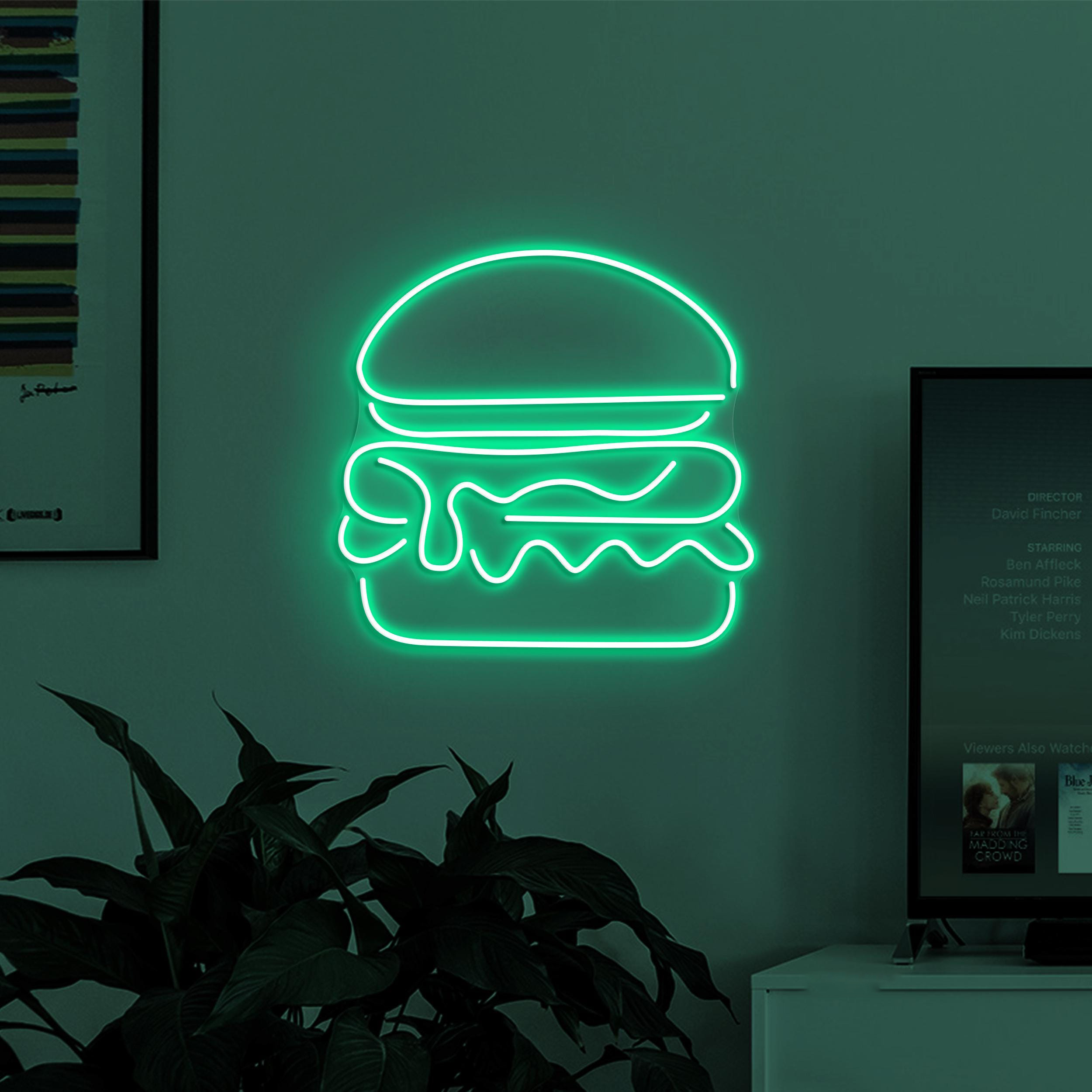 Burger Neon Sign, Burger LED Light, Burger Shop Wall Decor, Fast Food Wall Art, Hamburger Neon Decor, Restaurant Neon Light, Burger Lover