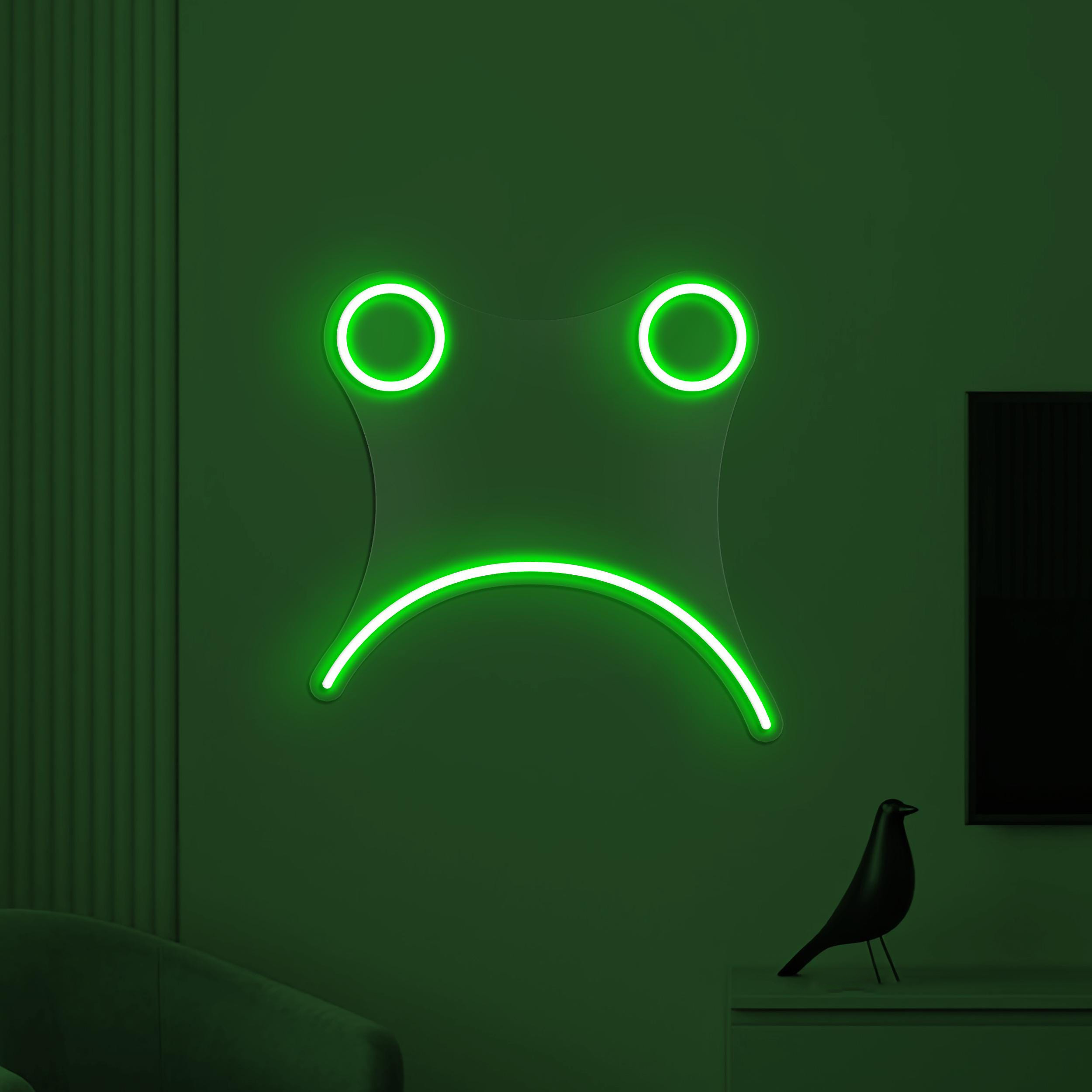 Sad Face Neon Sign, Sad Face LED Light, Sad Emoji Wall Decor, Kids Room Wall Art, Customized Neon Sign, Home Wall Art, Cafe and Bar Led Sign