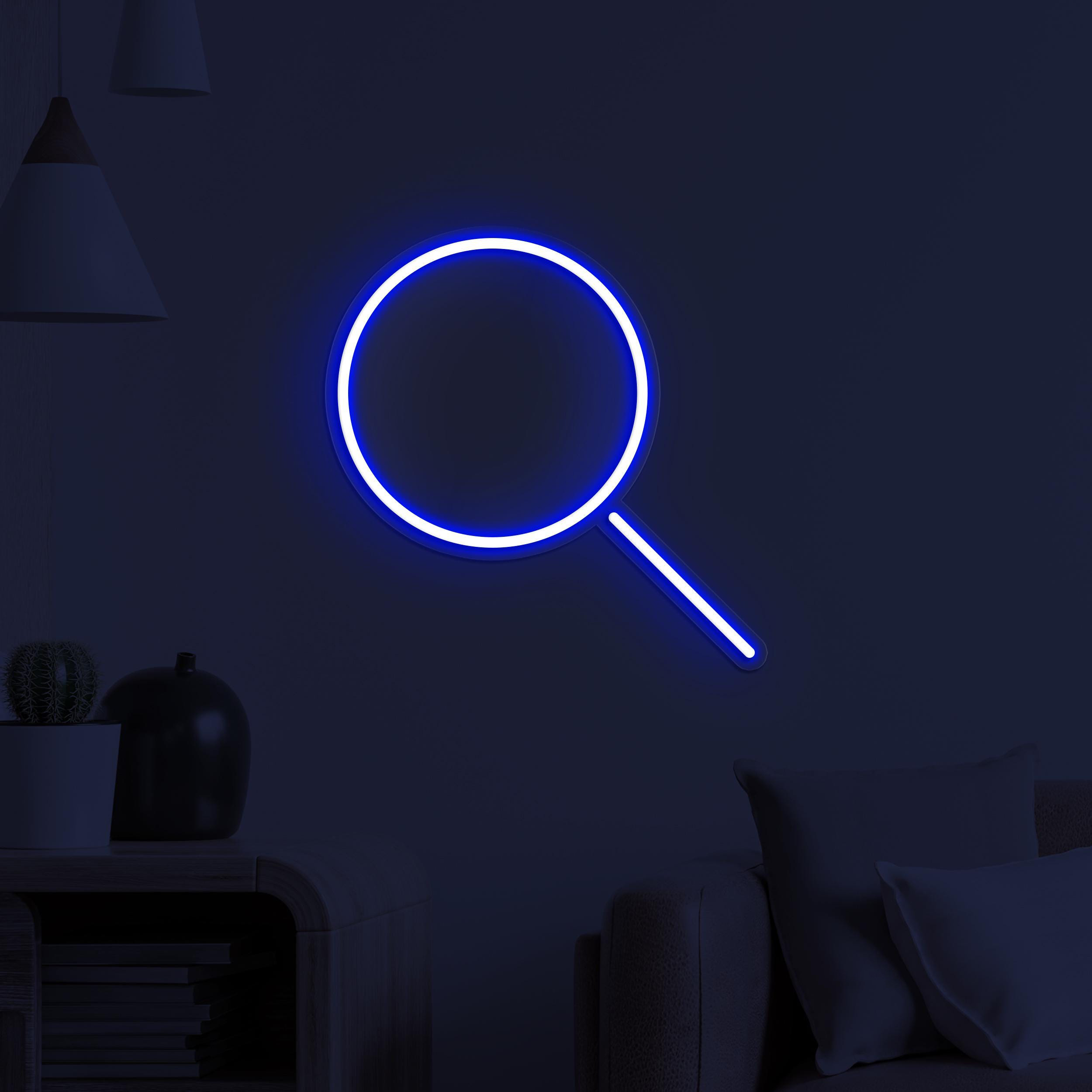 Magnifying Glass Neon Sign, Magnifying Glass LED Light, Led Wall Decor, Scientist Neon Light, Search Light Wall Art, Home Neon Decor, Gift