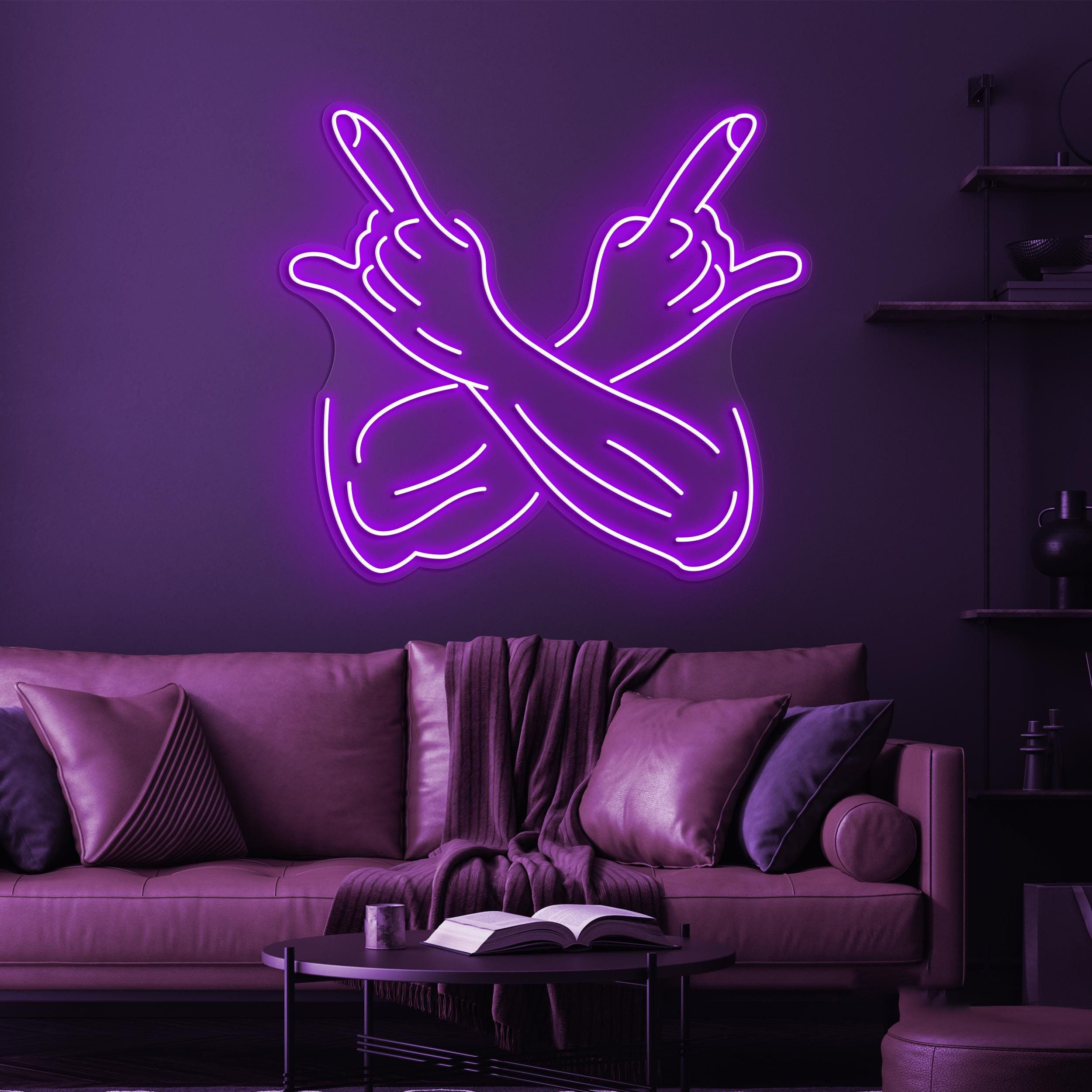 Rock Hand Neon Sign, Music LED Light, Positive Wall Decor, Rock Wall Art, Custom Peace Neon Sign, Rock Finger Neon Decor, Game Room Light