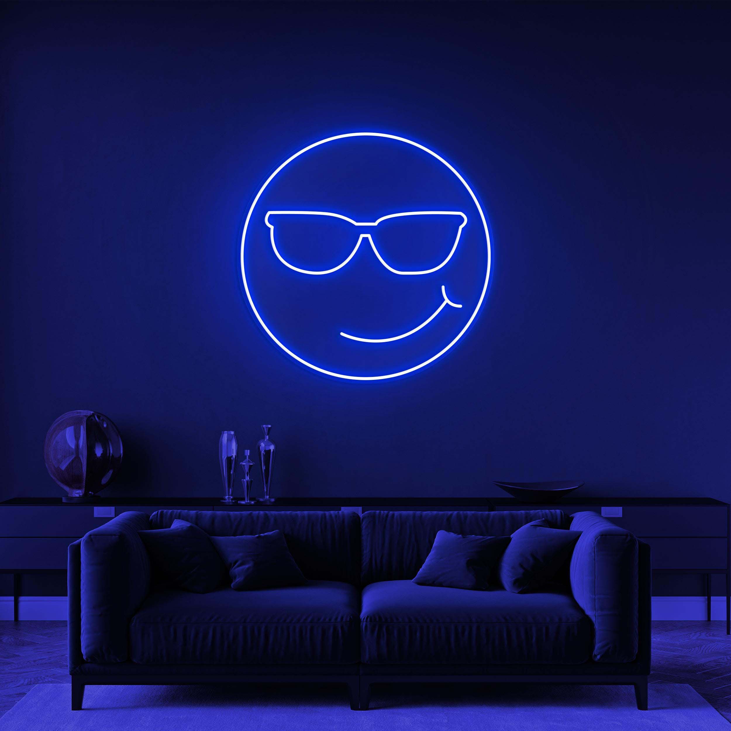 Smiley Face Neon Sign, Smiley Face With Glasses LED Light, Smiley Face LED Neon Art, Decor for Kids Room, Wedding & Birthday Party, Gift