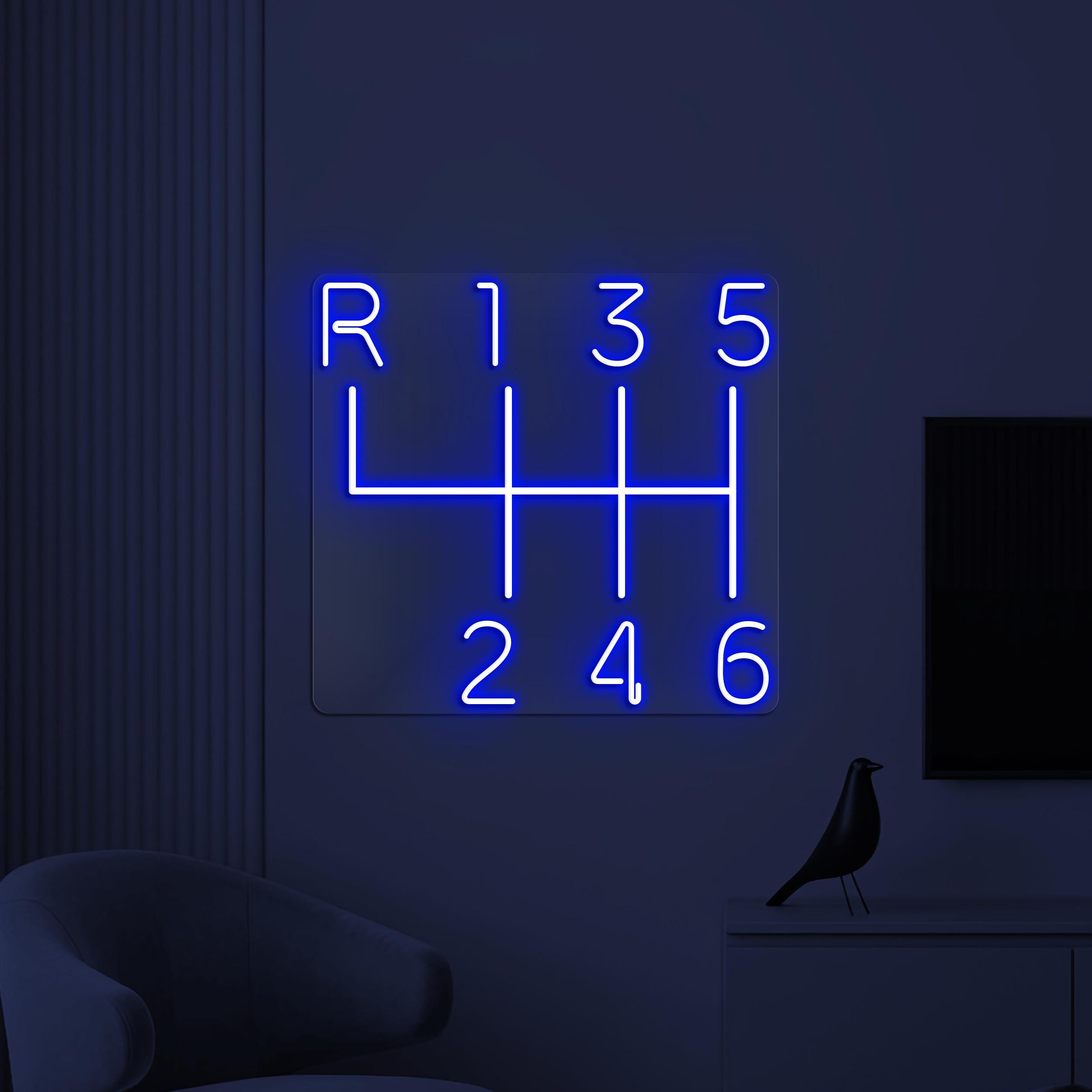 Car Gearbox Neon Sign, Car Gearbox LED Light, Auto Workshop Wall Decor, Automotive Wall Art, Garage Neon Light, Manual Gear Shift Led Sign