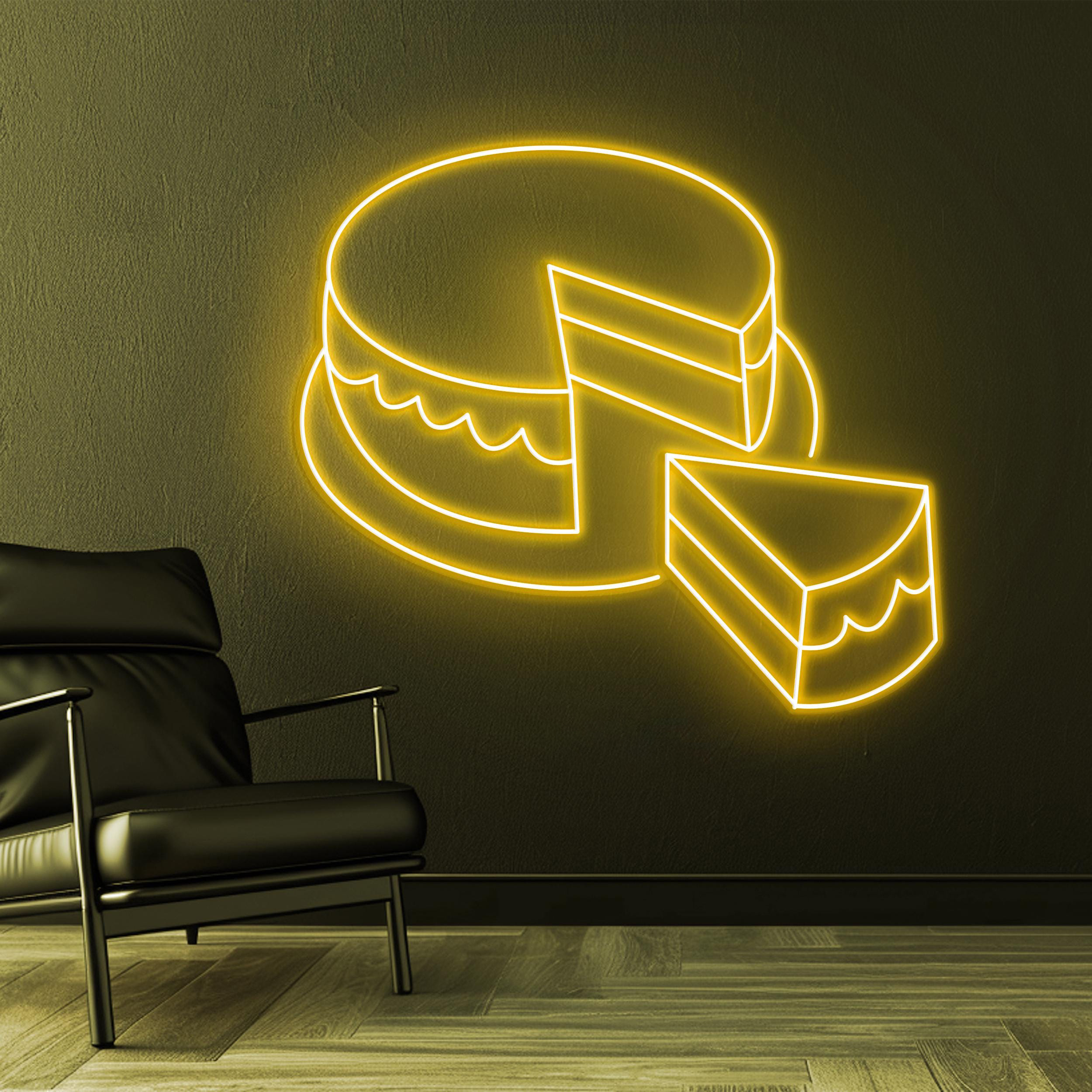 Cake Neon Sign, Cake LED Light, Birthday Cake LED Neon Art, Kitchen Wall Decor, Cafe Wall Sign, Sweets Shop Decor, Gift for Cake Lover