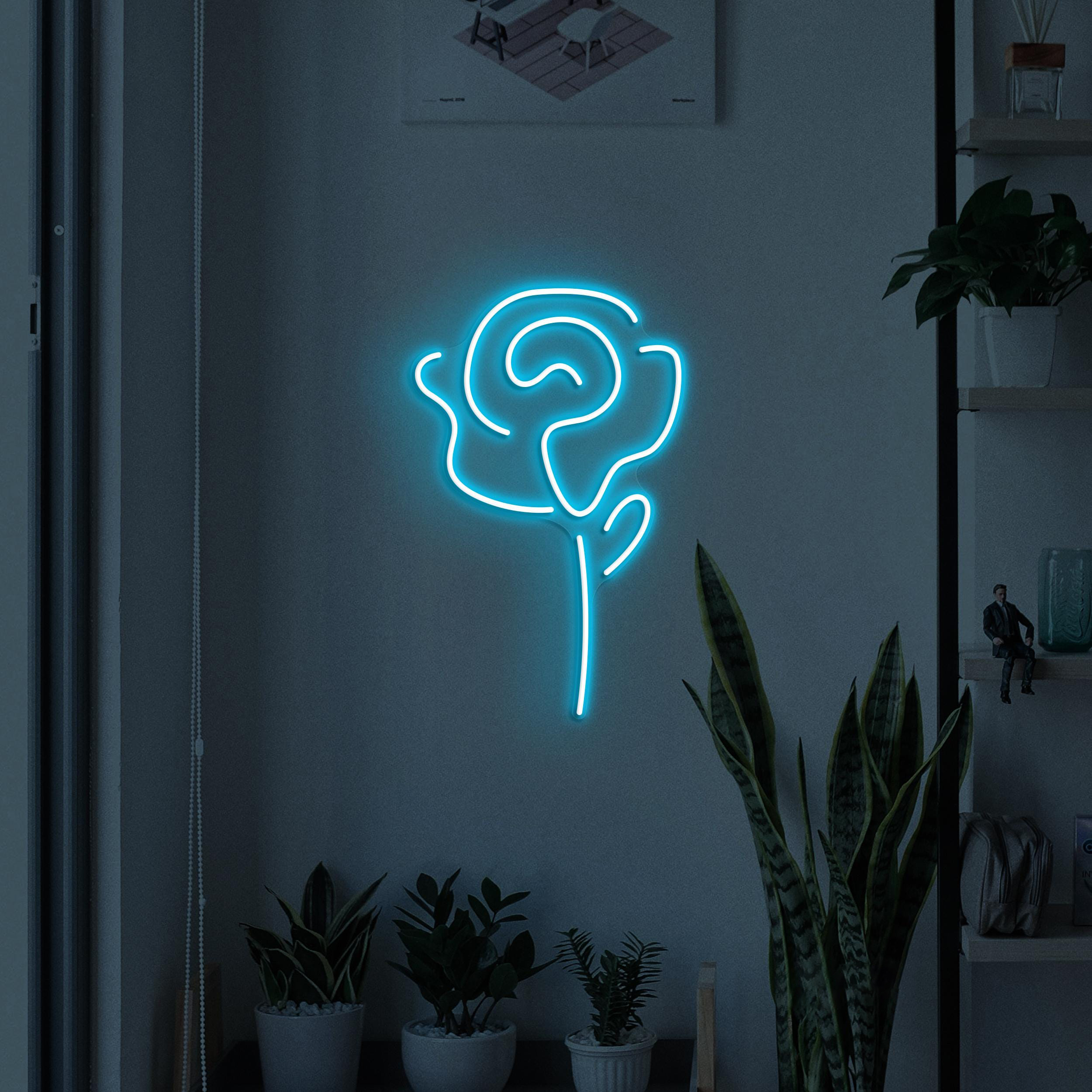 Rose Neon Sign, Rose LED Light, Home Wall Art, Flower Shop Wall Decor, Romantic Rose Neon Light, Gift for Couple Room, Love Wall Light