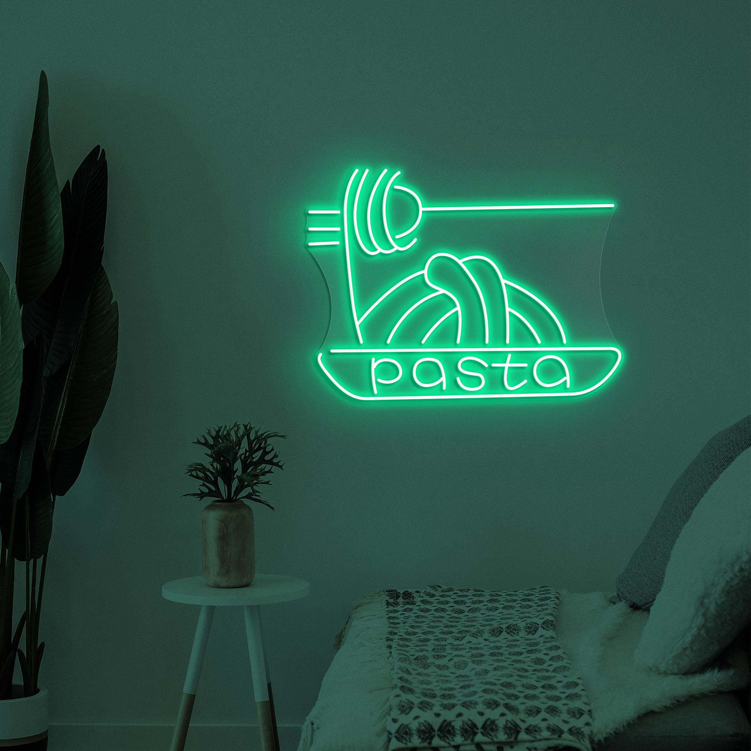 Pasta Neon Sign, Pasta LED Light, Restaurants Wall Decor, Noodle Wall Art, Pasta Shop Neon Light, Kitchen Neon Decor, Spaghetti Wall Light