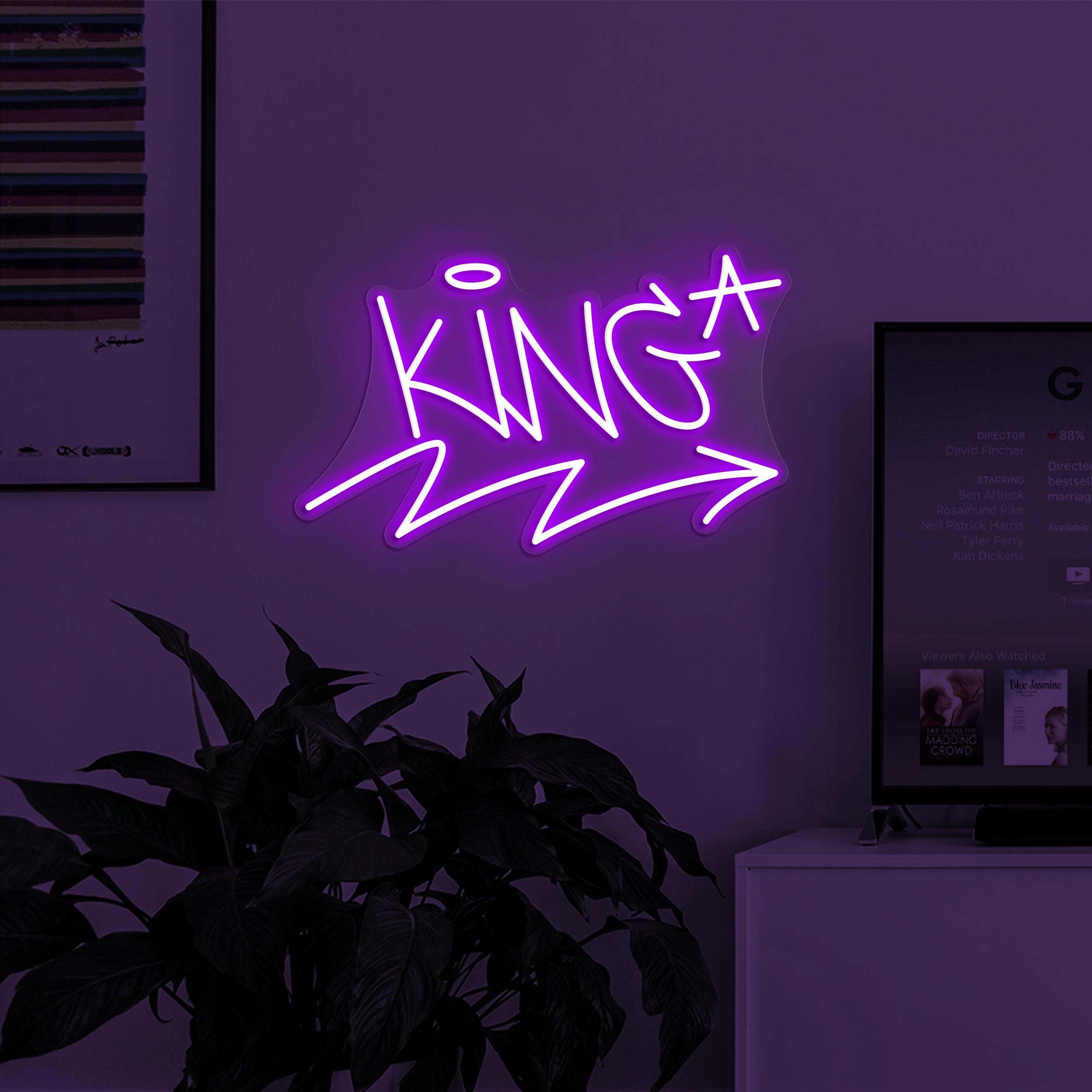 King Neon Sign, King LED Light, King Wall Decor, Boy's Bedroom Wall Art, Dorm Bar birthday Party Decor, Personalized King Art, Birthday Gift