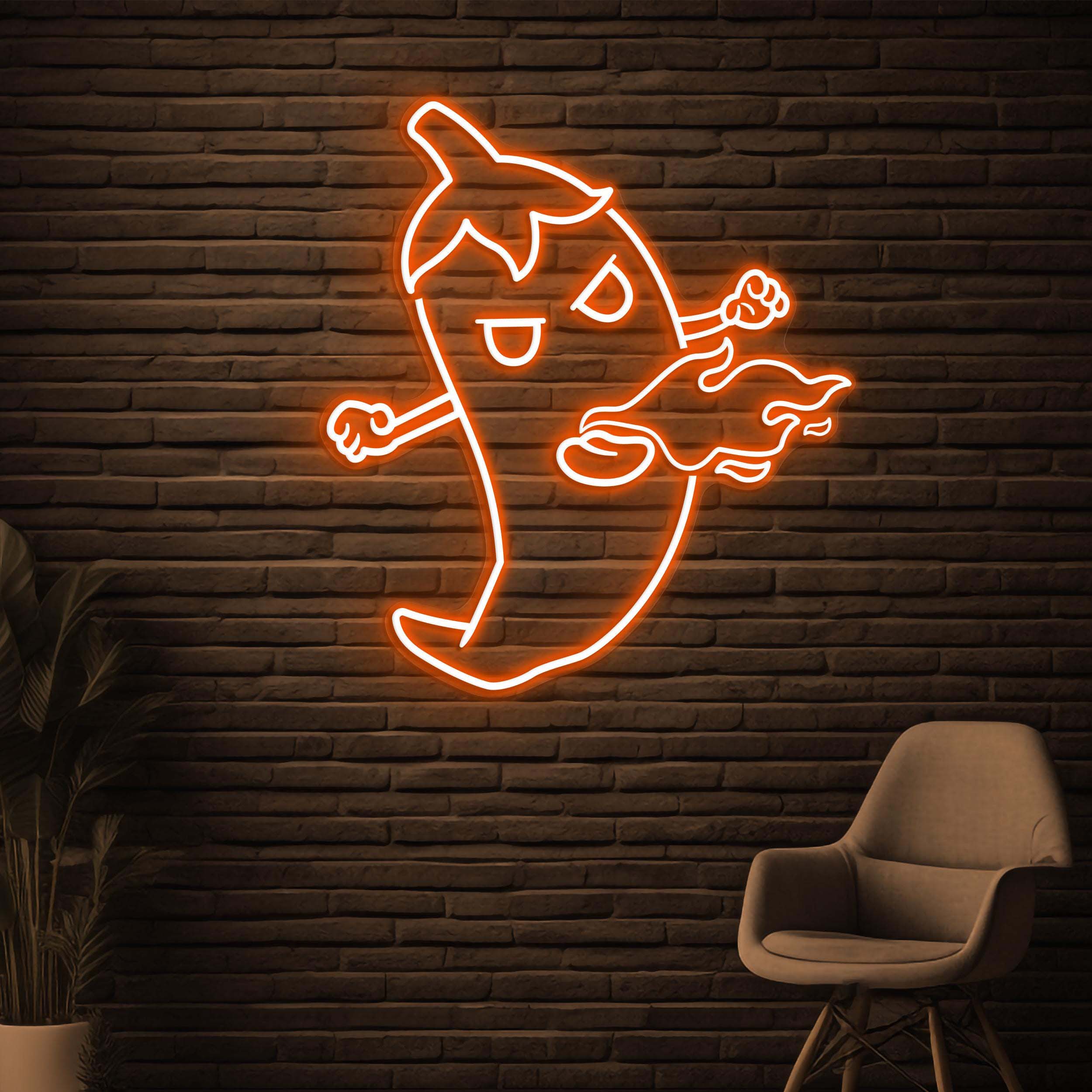 Spicy Chili Neon Sign, Spicy Chili LED Sign, Flaming Chili Wall Decor, Fire Spicy Chili Sign, Spicy Food Store Art, Mexican Pepper Light