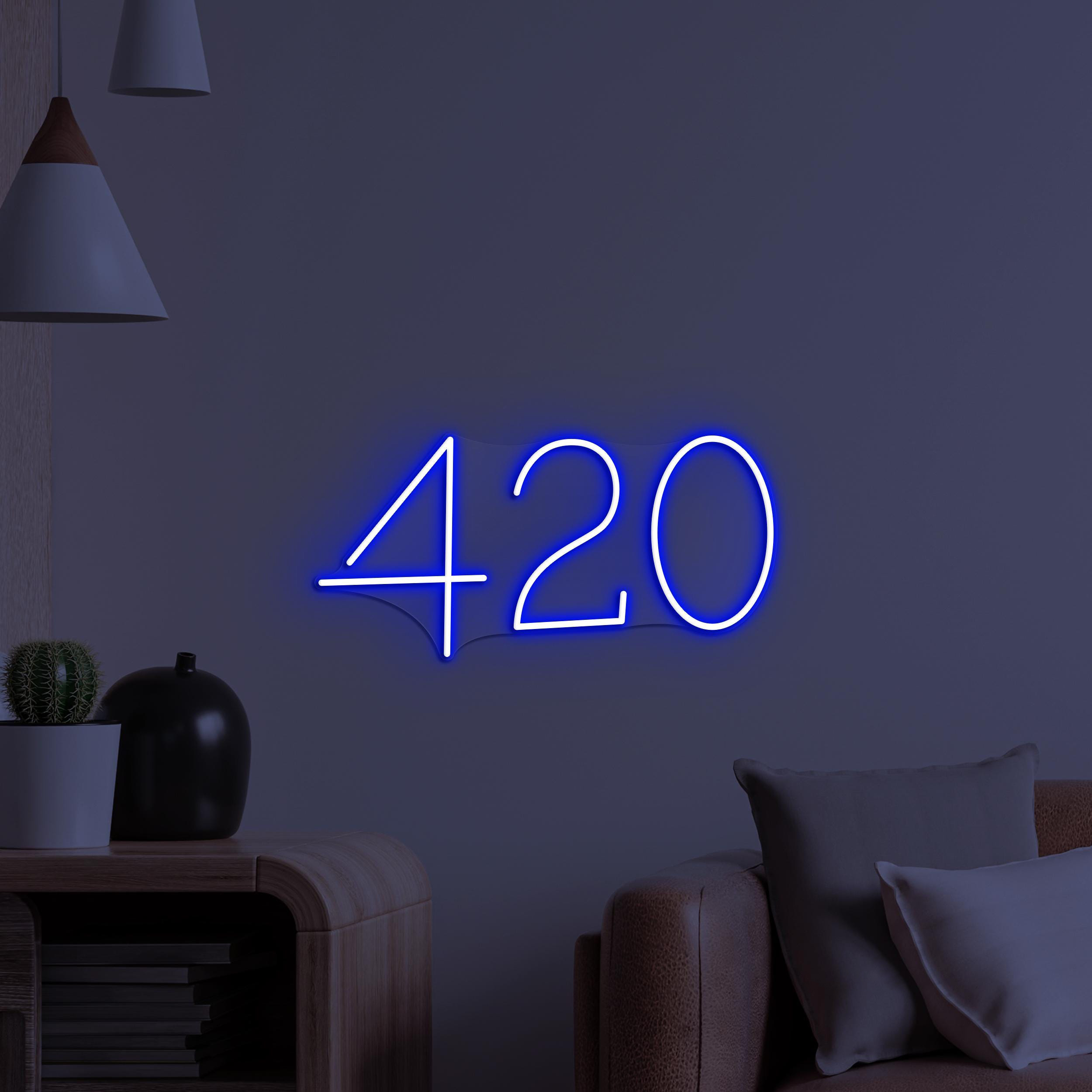 420 Neon Sign, 420 LED Light, Marijuana Wall Art, Smoke Shop Wall Decor, Dorm Room Neon Light, Cafe & Bar Restaurant Decor, Weed 420 Light