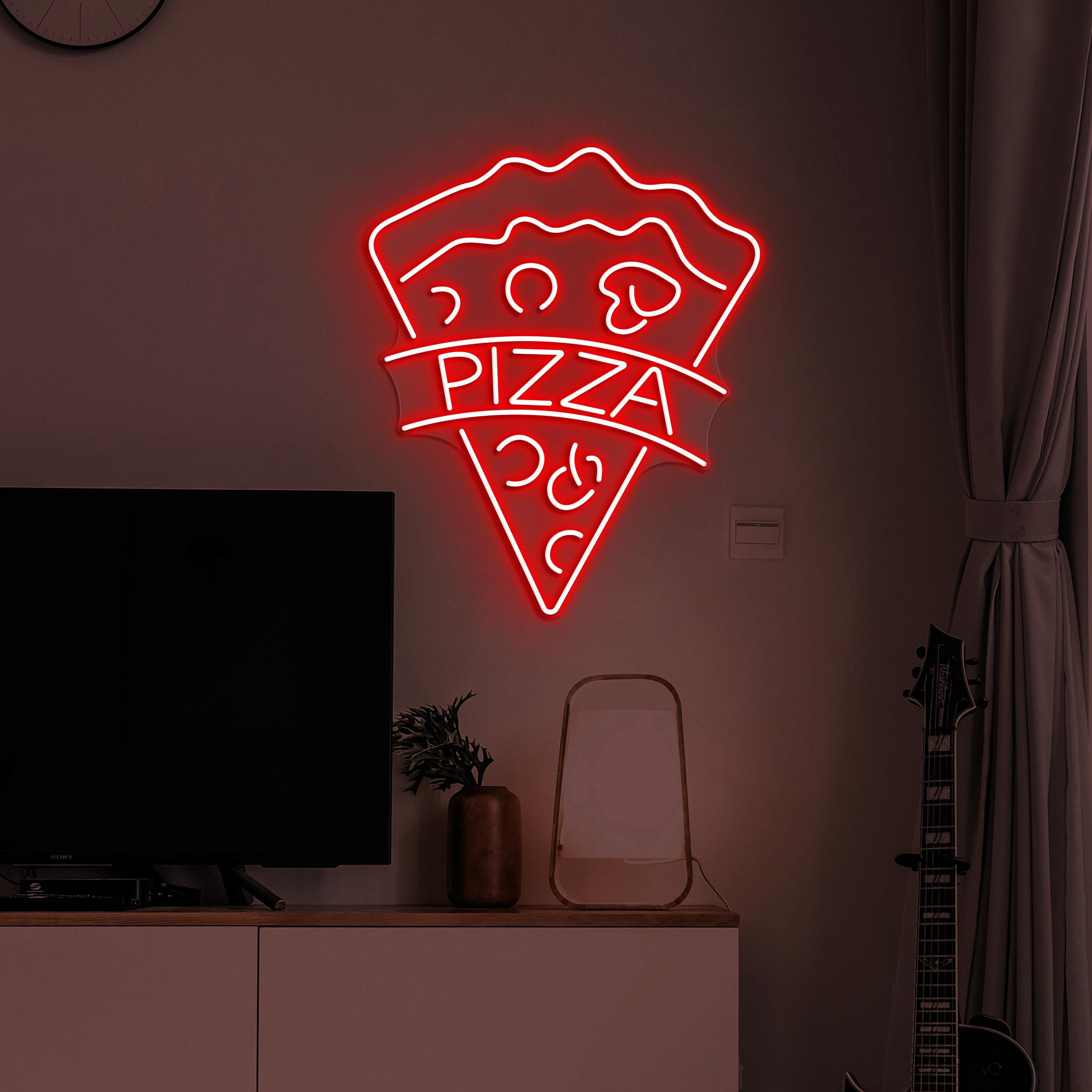 Pizza Neon Sign, Pizza LED Light, Pizza Logo Wall Decor, Pizza Cafe Neon Light, Kitchen Neon Art, Foodie Neon Sign, Pizza Lover Wall Decor
