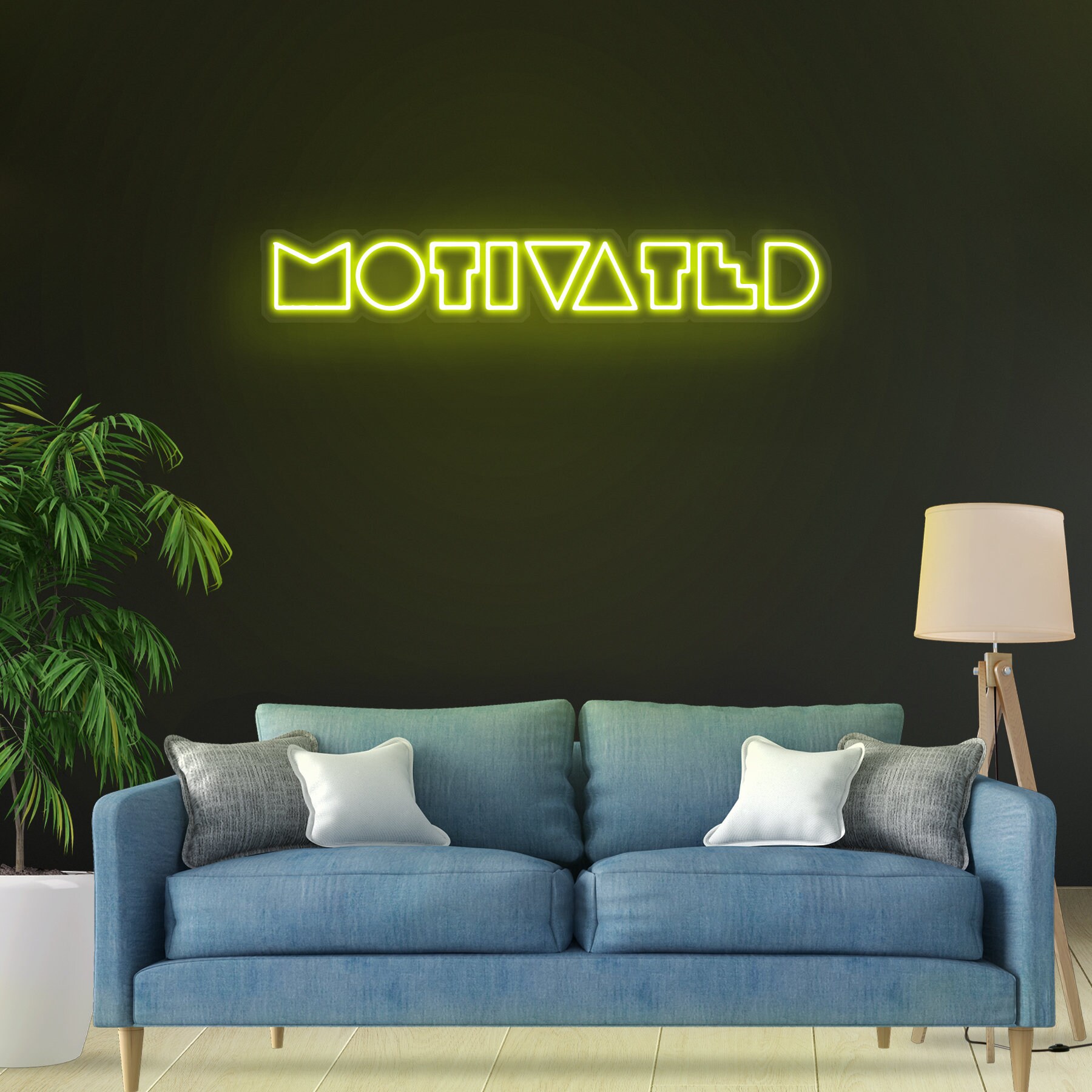 Motivated Neon Sign, LED Bedroom Decor, Game Room Decor, Gym and Fitness Decor, Custom Name Wall Art, Personalized Room Decor, Gift Idea