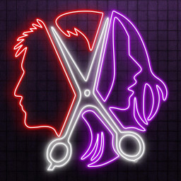 Couple Hair Cut Neon Sign, Couple Hair Cut LED Light, Couple With Scissor Wall Decor, Barber Business Shop Neon Light, Haircut Neon Sign