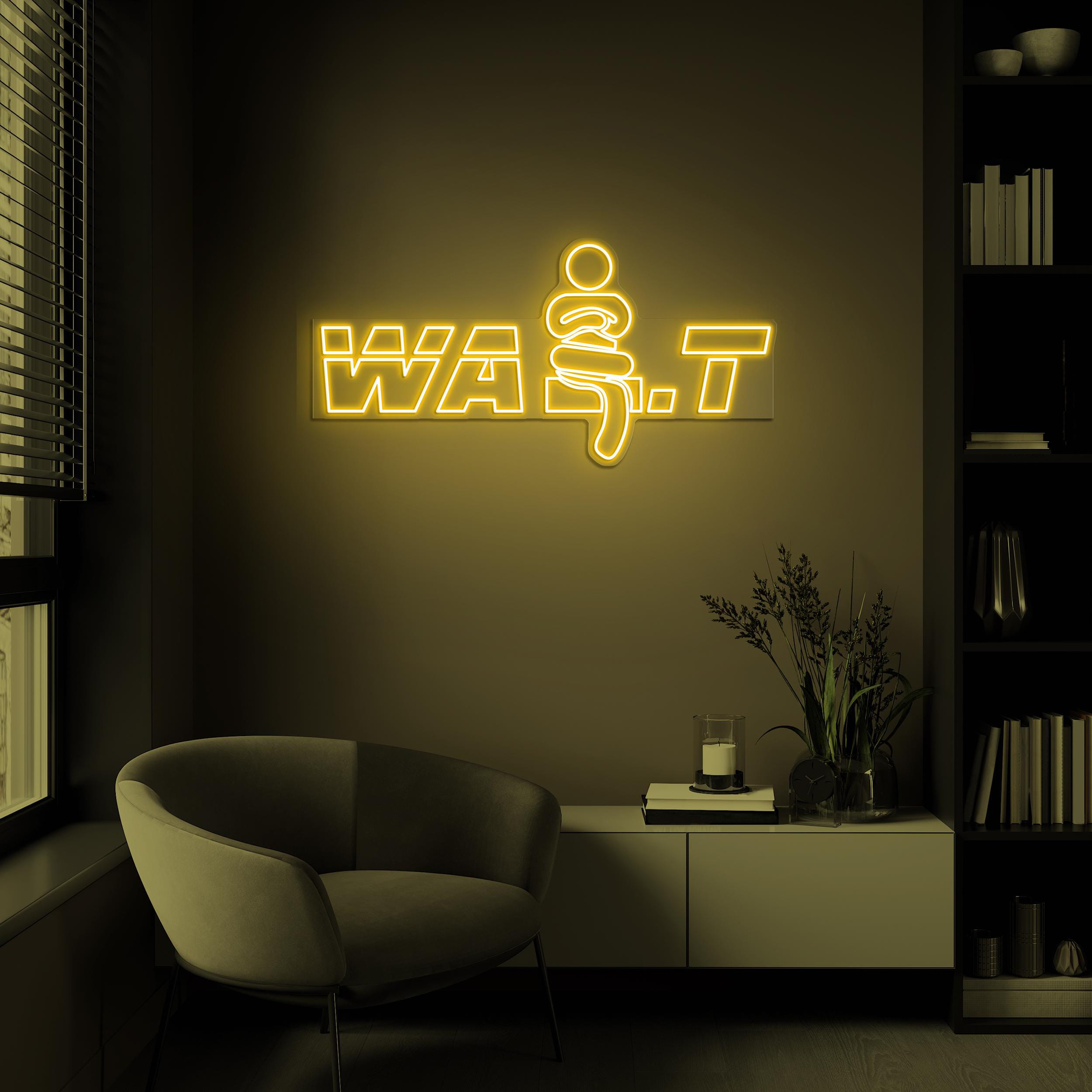 Wait Neon Sign, Wait LED Light, Wait Wall Decor, Hold On Door Sign, Custom Neon Sign, Shop Wall Decor, Store Door Sign, Patience Wall Art