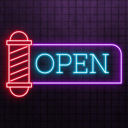 Open Neon Sign, Open LED Light, Barber Pole Wall Decor, Shaving Salon Wall Art, Hair Beauty Bar Neon Sign, Haircut Sign, Beauty Salon Art
