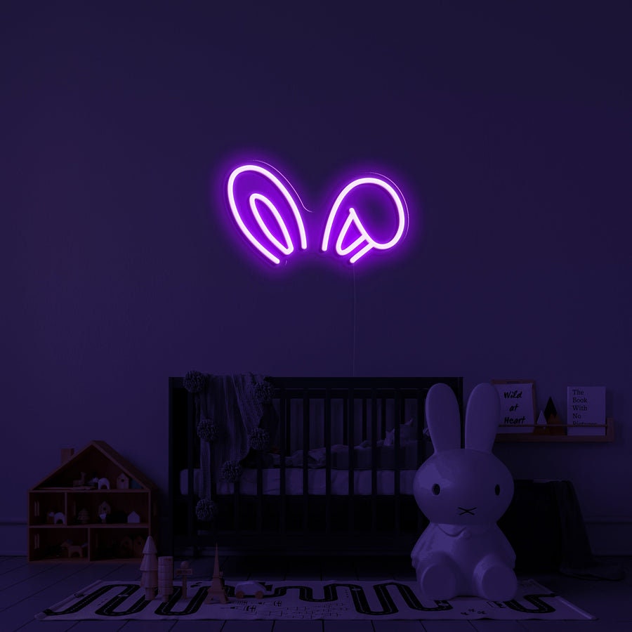 Bunny Ear Neon Sign, Cute Animal Neon Light, Bunny Ears Wall Decor, Personalized Gifts, Ideal for Kids'Rooms, Parties, Photography Backdrops