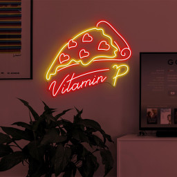 Pizza Neon Neon Sign, Pizza Vitamin P LED Light, Vitamin P Logo Wall Decor, Pizza Cafe Wall Art, Heart Pizza Wall Art, Love Pizza Neon Sign