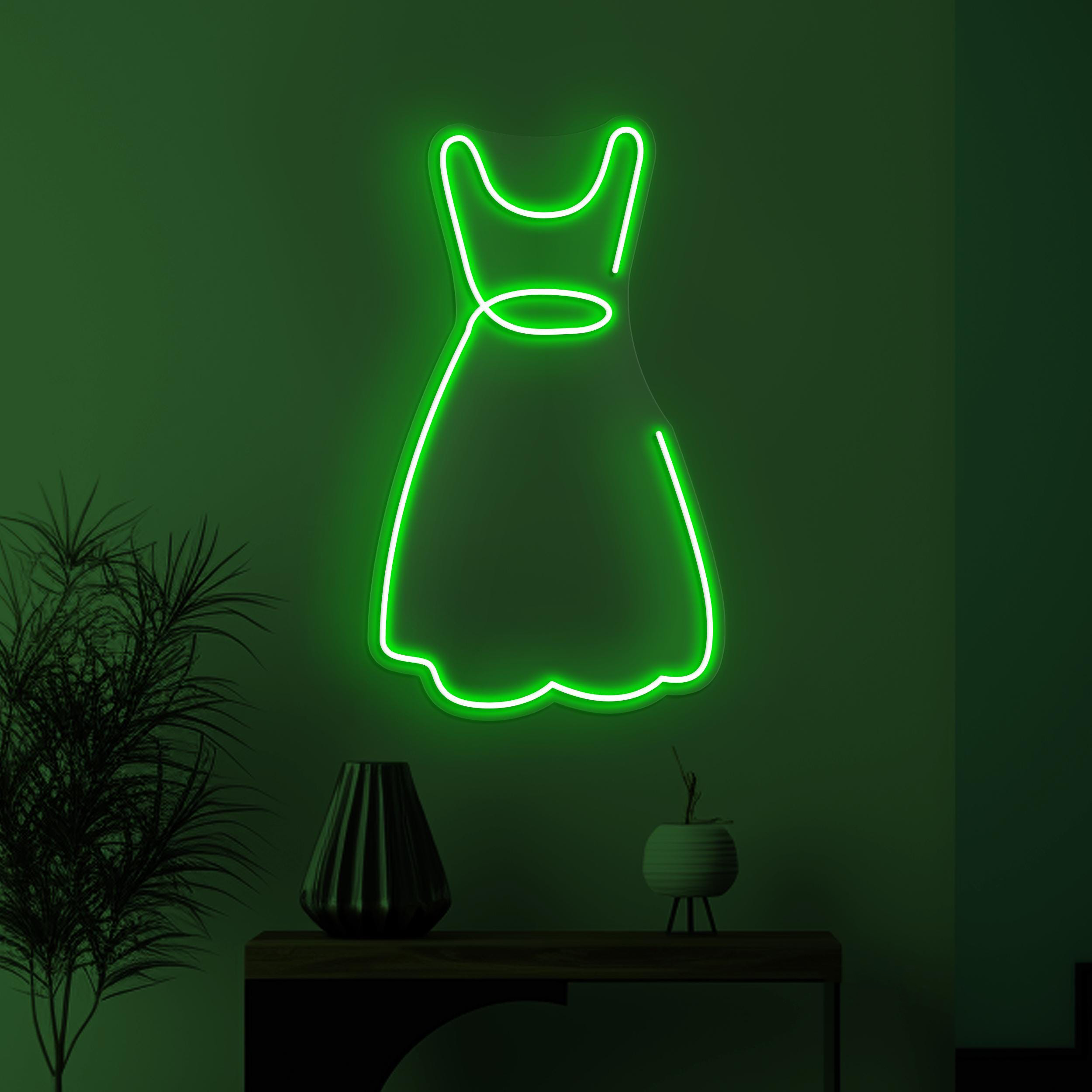 Dress Neon Sign, Dress LED Light, Flowing Dress Wall Art, Boutique Wall Decor, Fashion Neon Light, Led Shop Neon Decor, Custom Cloth Sign