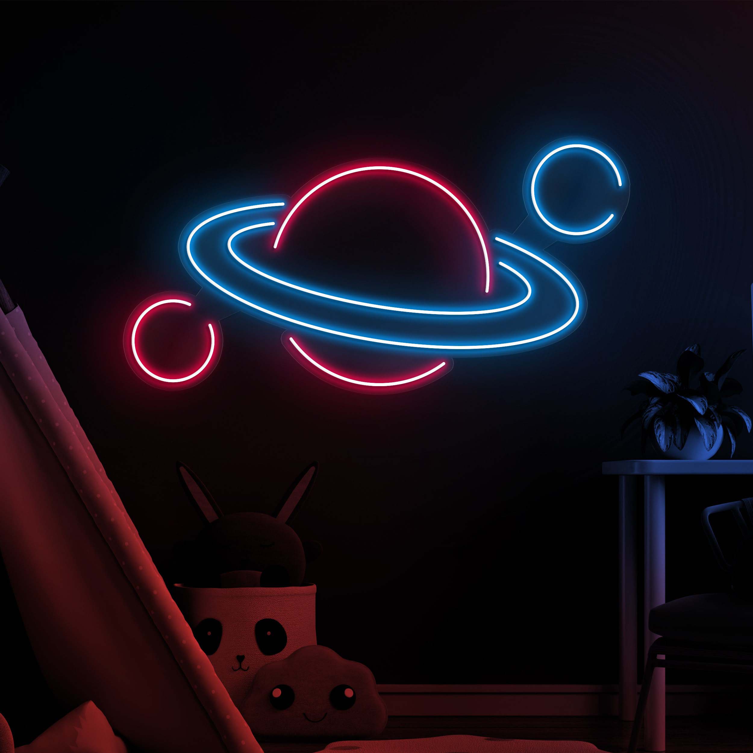 Saturn Planet Neon Sign, Planet Neon Light, Saturn LED Neon Sign, Sign for Kids' Room, Planet Room Decor, Birthday Gift, Nursery LED Light