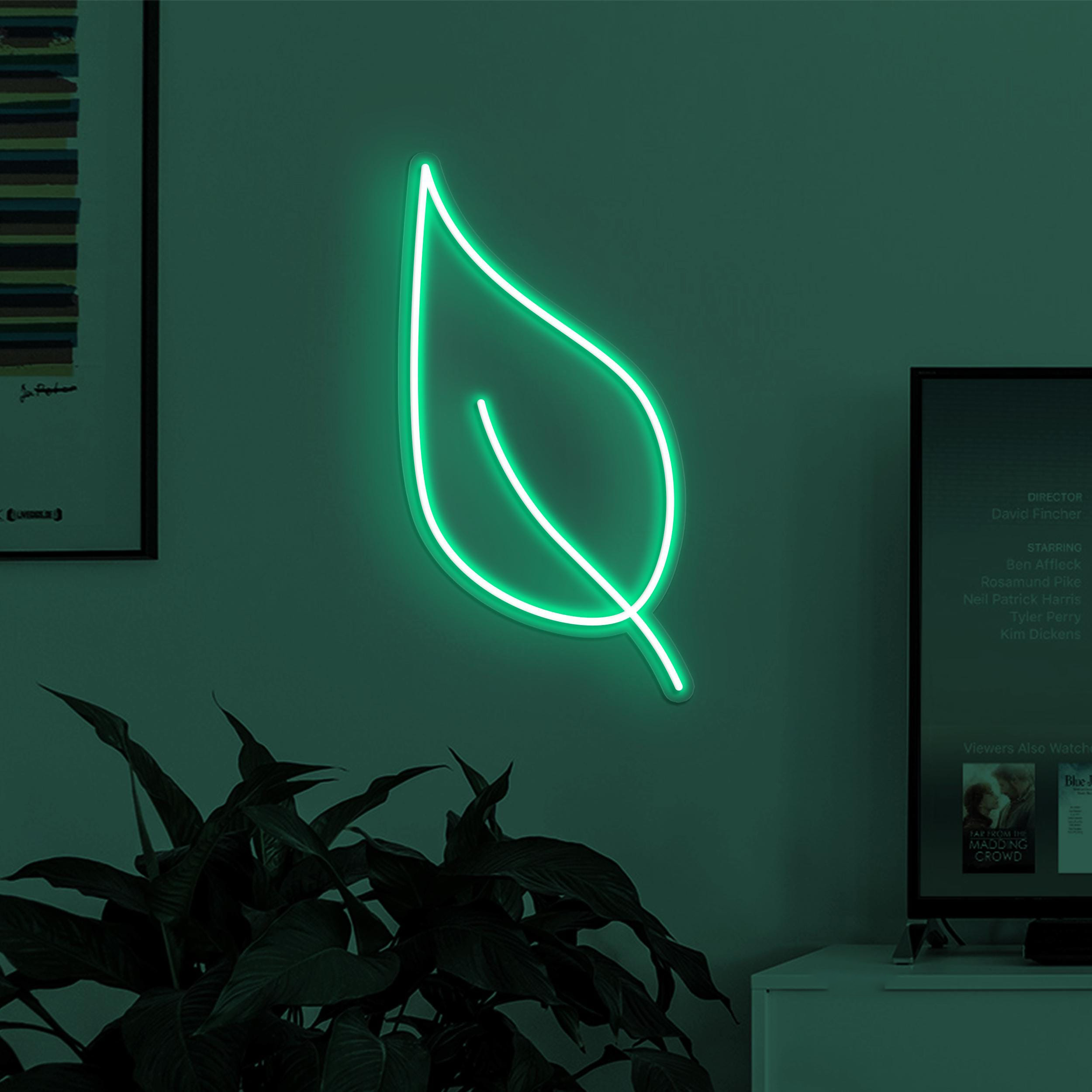 Leaf Neon Sign, Leaf LED Light, Home Wall Art, Plant Nursery Neon Art, Custom Leaf Neon Sign, Gallery Wall Decor, Cafe and Bar Neon Light