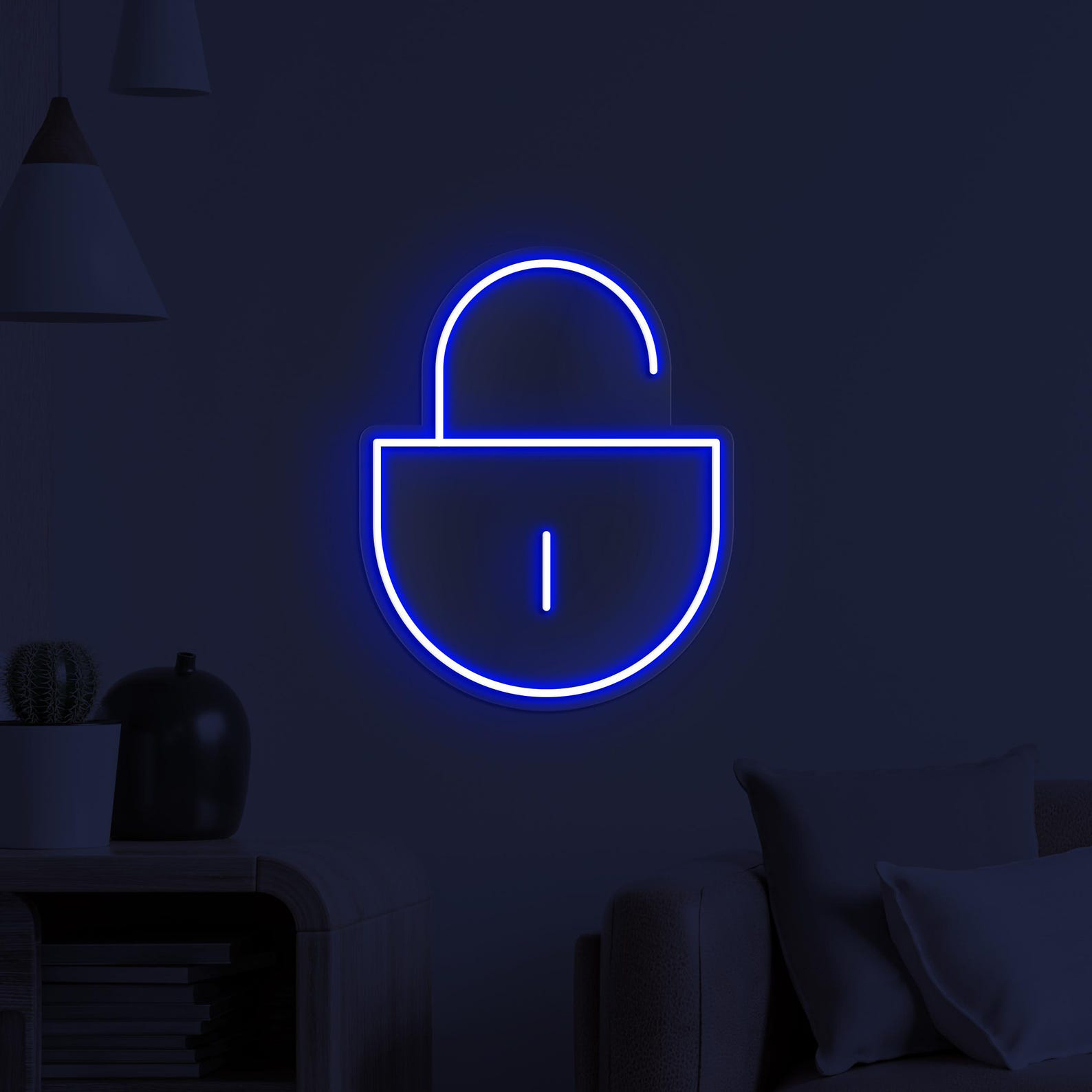 Lock Neon Sign, Unlocked LED Light, Lock Wall Art, Open Lock Wall Decor, Home Wall Decor, Security Neon Sign, Cafe and Bar Neon Light, Gift