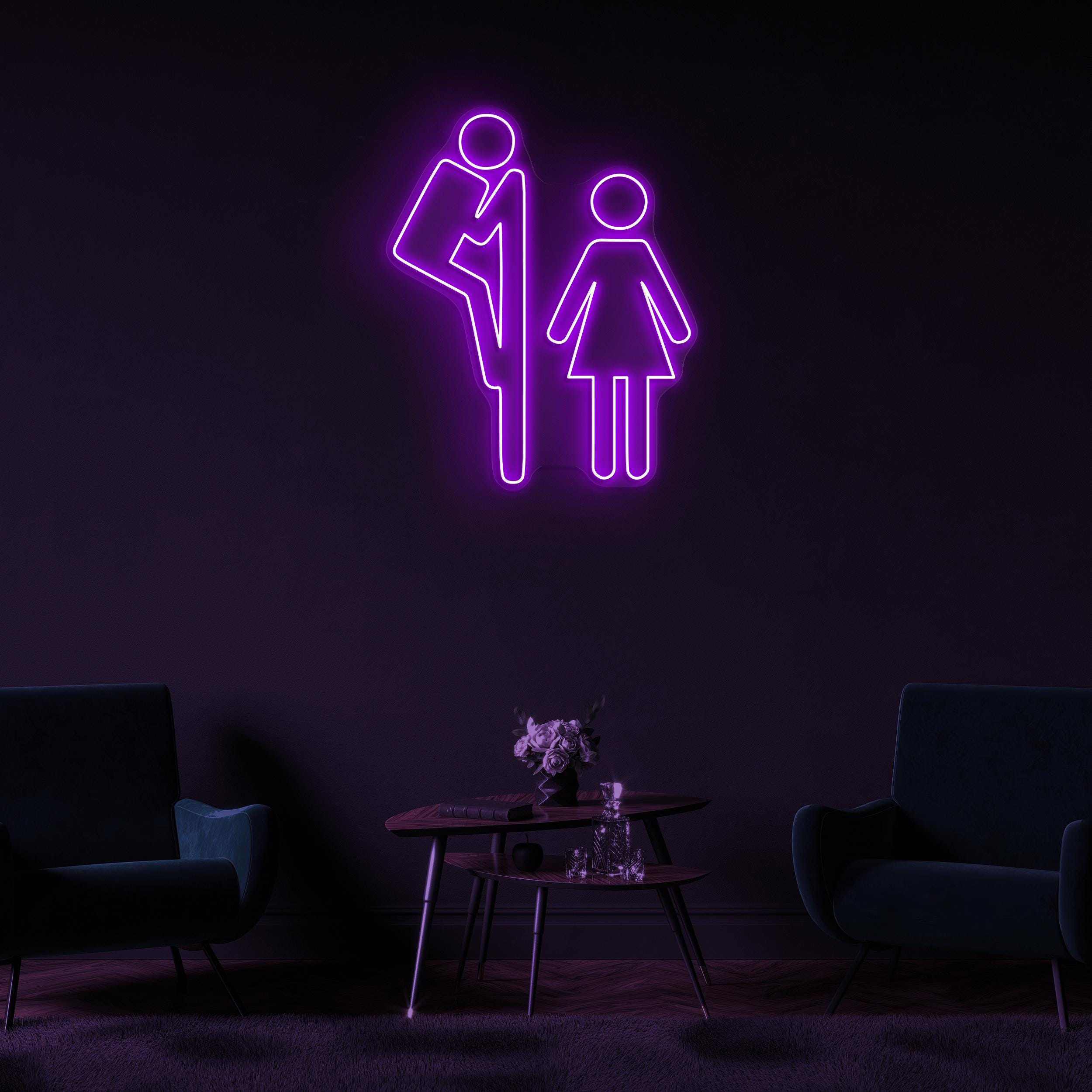 Man and Women Neon Sign, Man & Women LED Light, Toilet Wall Decor, Bathroom Wall Art, Toilet Logo LED Light, Restroom Neon Art, Led Sign
