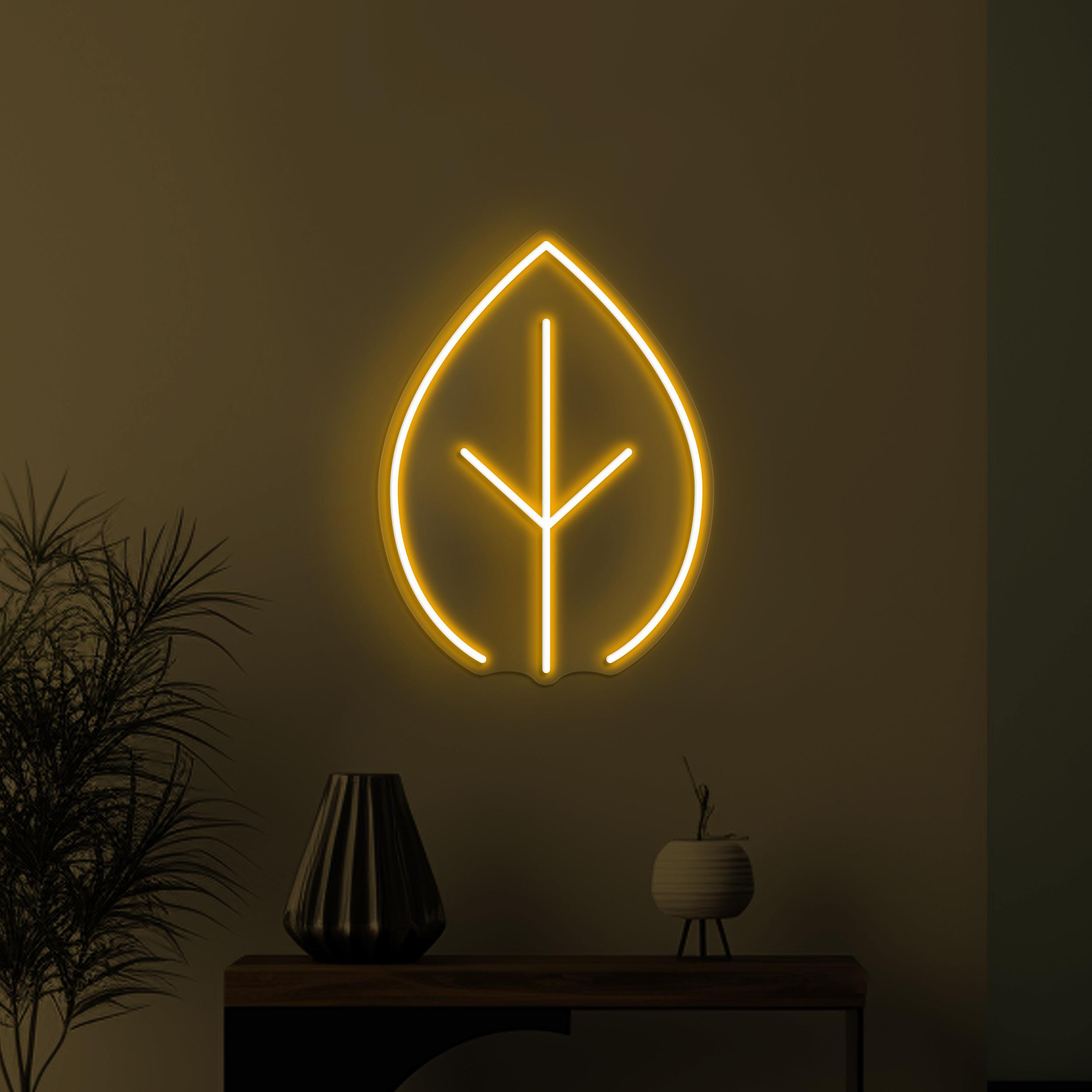 Leaf Neon Sign, Leaf LED Light, Home Wall Art, Gallery Wall Decor, Cafe and Bar Neon Light, Plant Nursery Neon Art, Custom Leaf Neon Sign
