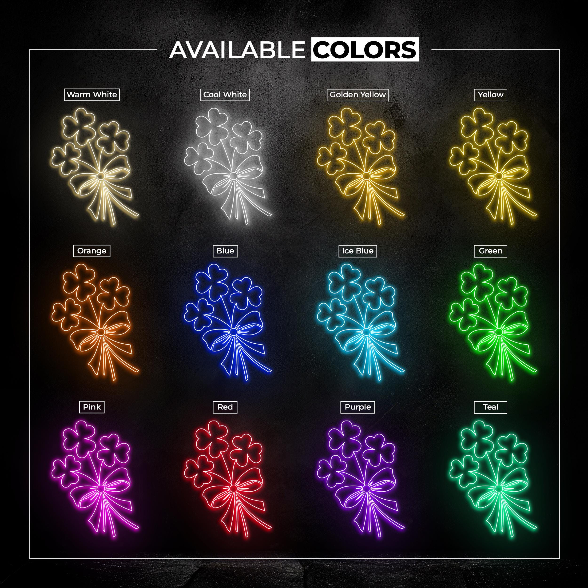 Shamrock Neon Sign, Shamrock LED Light, Clover Leaf Wall Art, Wedding Neon Light, Decor for Home, Party, Garden, Birthday, Gift For Couple