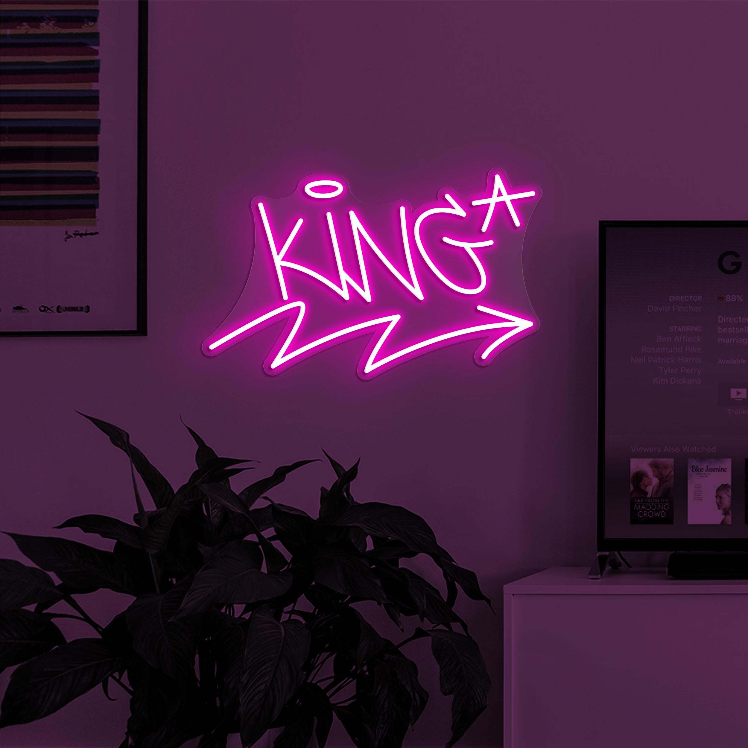 King Neon Sign, King LED Light, King Wall Decor, Boy's Bedroom Wall Art, Dorm Bar birthday Party Decor, Personalized King Art, Birthday Gift