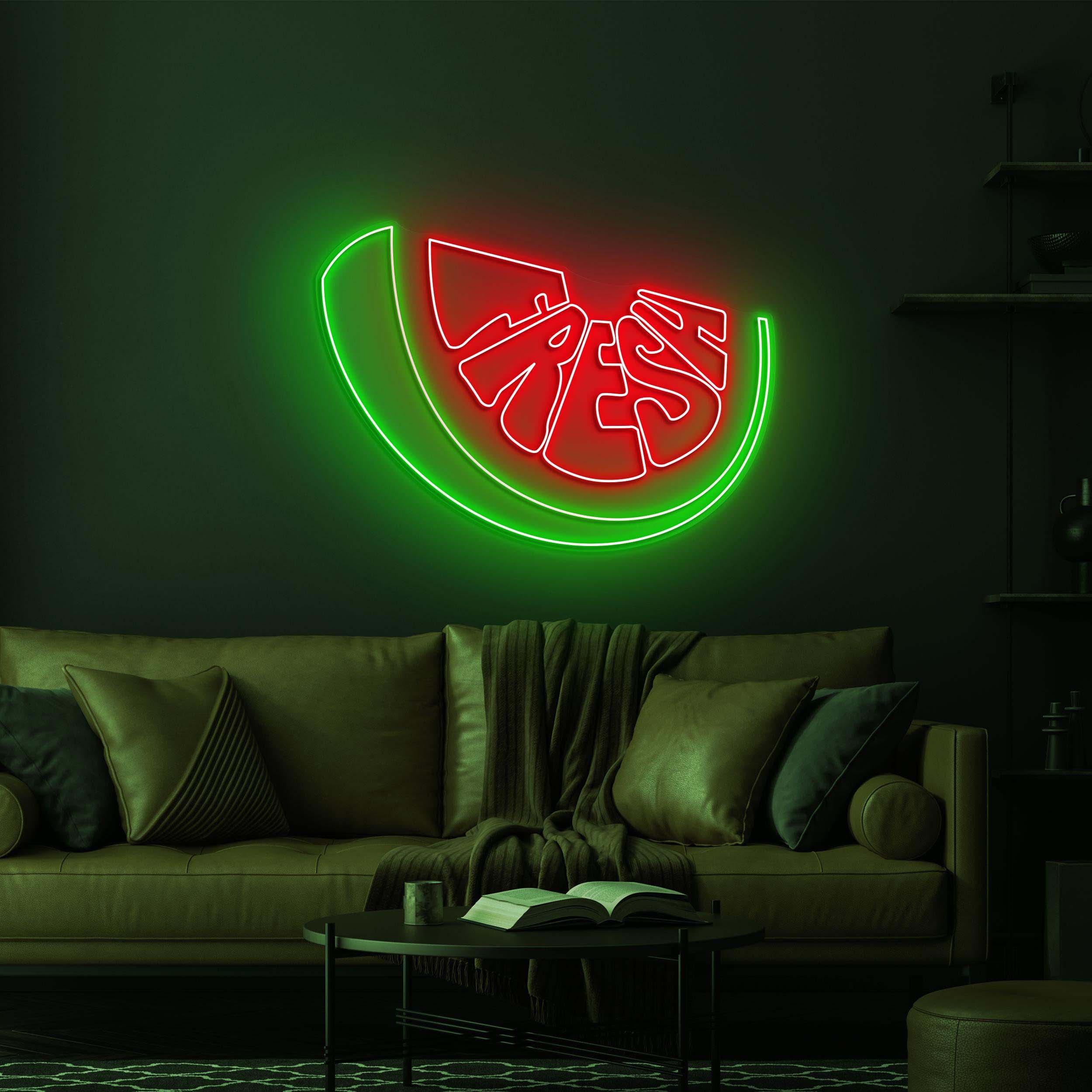 Fresh Lemon Neon Sign, Orange & Lemon LED Light, Citrus Neon Sign, Fruit Neon Art, Lemon Wall Decor, Fruit LED Light, Kitchen Decor, Gift