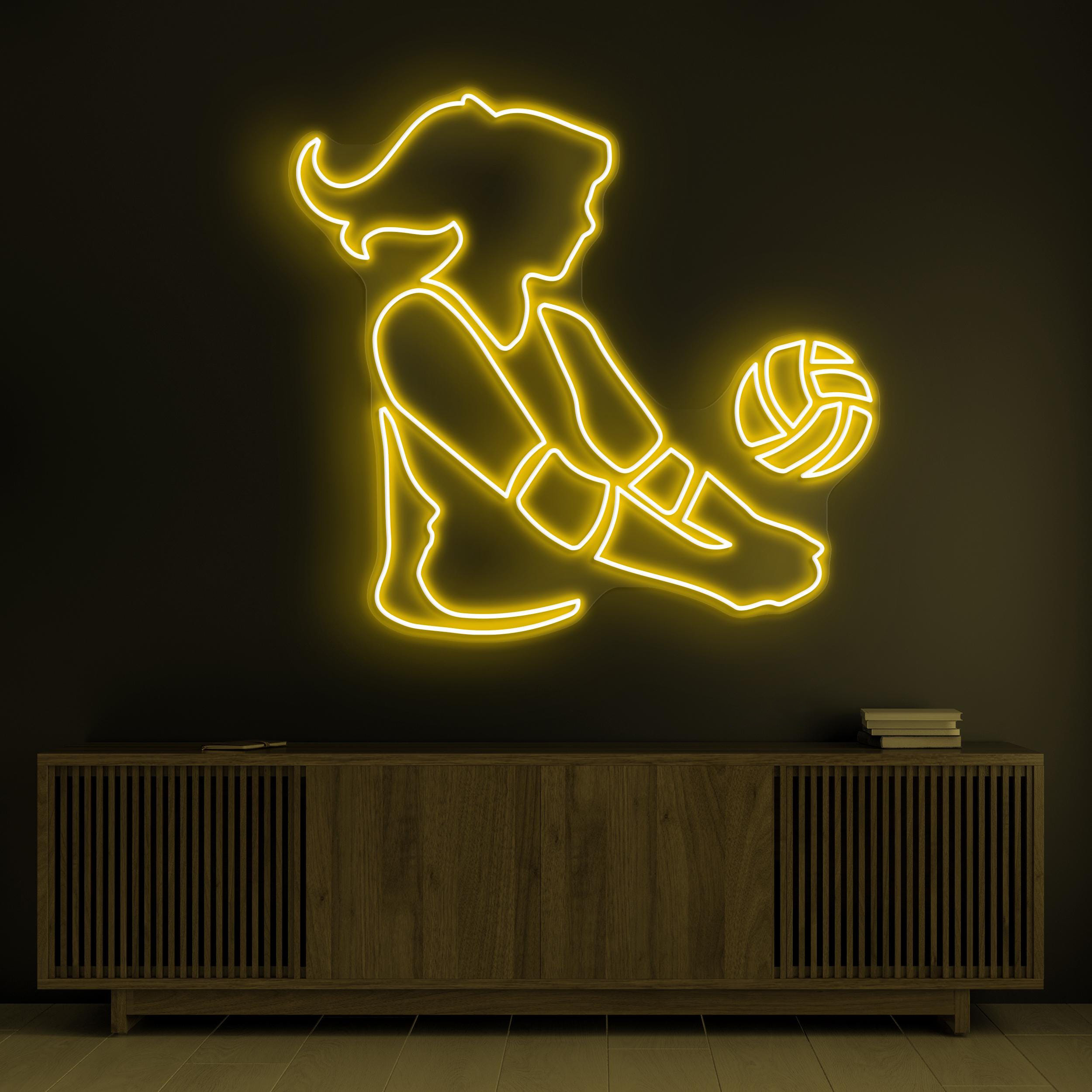 Volleyball Player Neon Sign, Girl Playing Volleyball LED Light, Volleyball Club Decor, Home Wall Art, Sports Shop Neon Light, Girl Room Sign