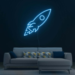 Rocket Neon Sign, LED Light Room Decor for Game Room, Bedroom, Man Cave, Wall Art for Home, Bar, Rocket Launching  Neon Sign,  Birthday Gift