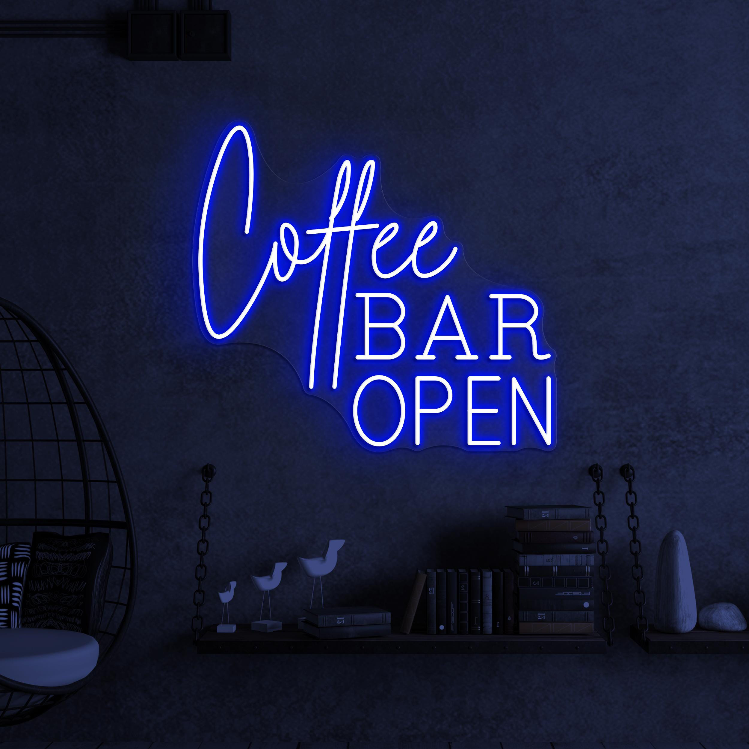 Coffee Bar Open Neon Sign, Coffee Bar Open LED Light, Coffee Shop Wall Decor, Open Logo Neon Art, Cafe Bar Neon Light, Gift for Coffee Lover