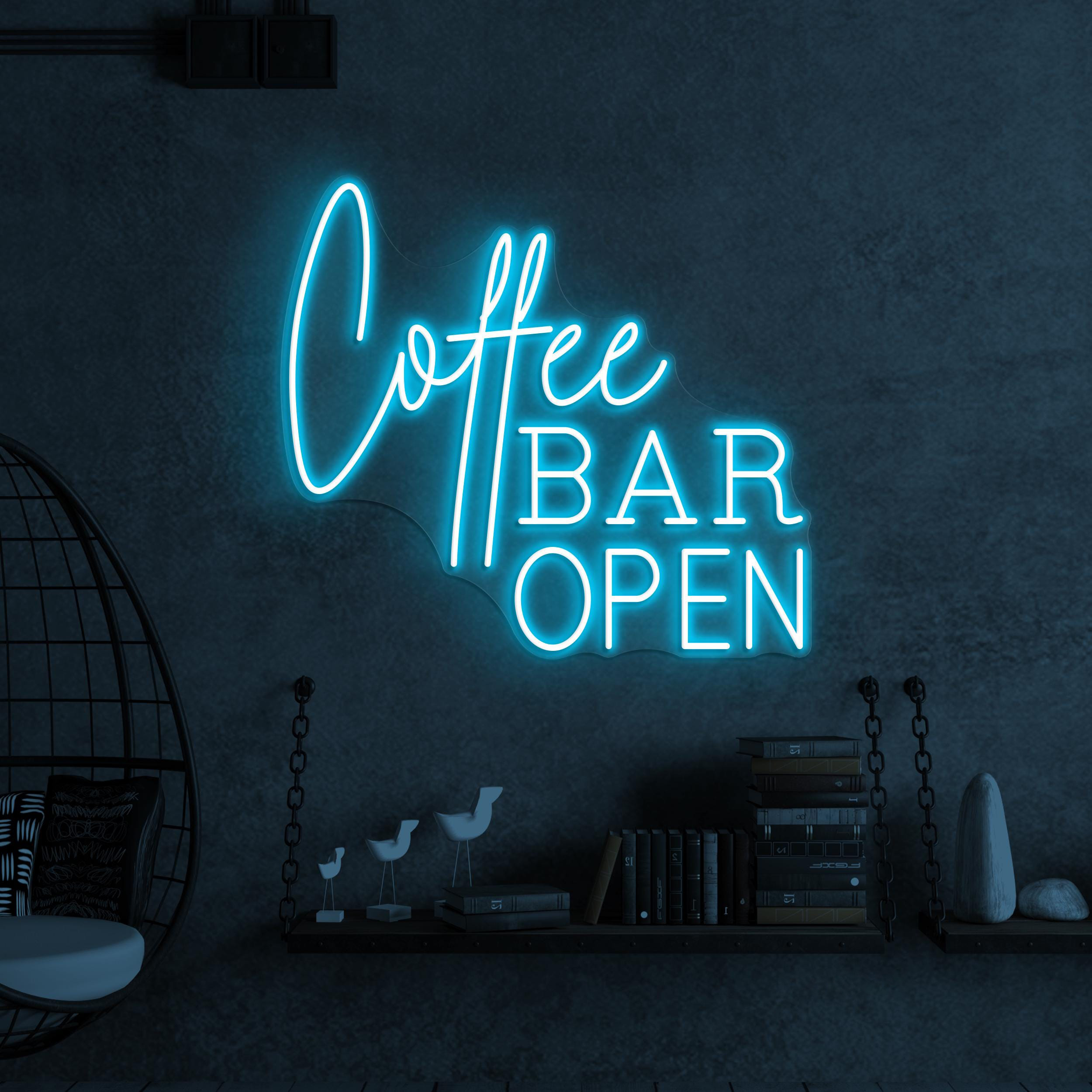 Coffee Bar Open Neon Sign, Coffee Bar Open LED Light, Coffee Shop Wall Decor, Open Logo Neon Art, Cafe Bar Neon Light, Gift for Coffee Lover
