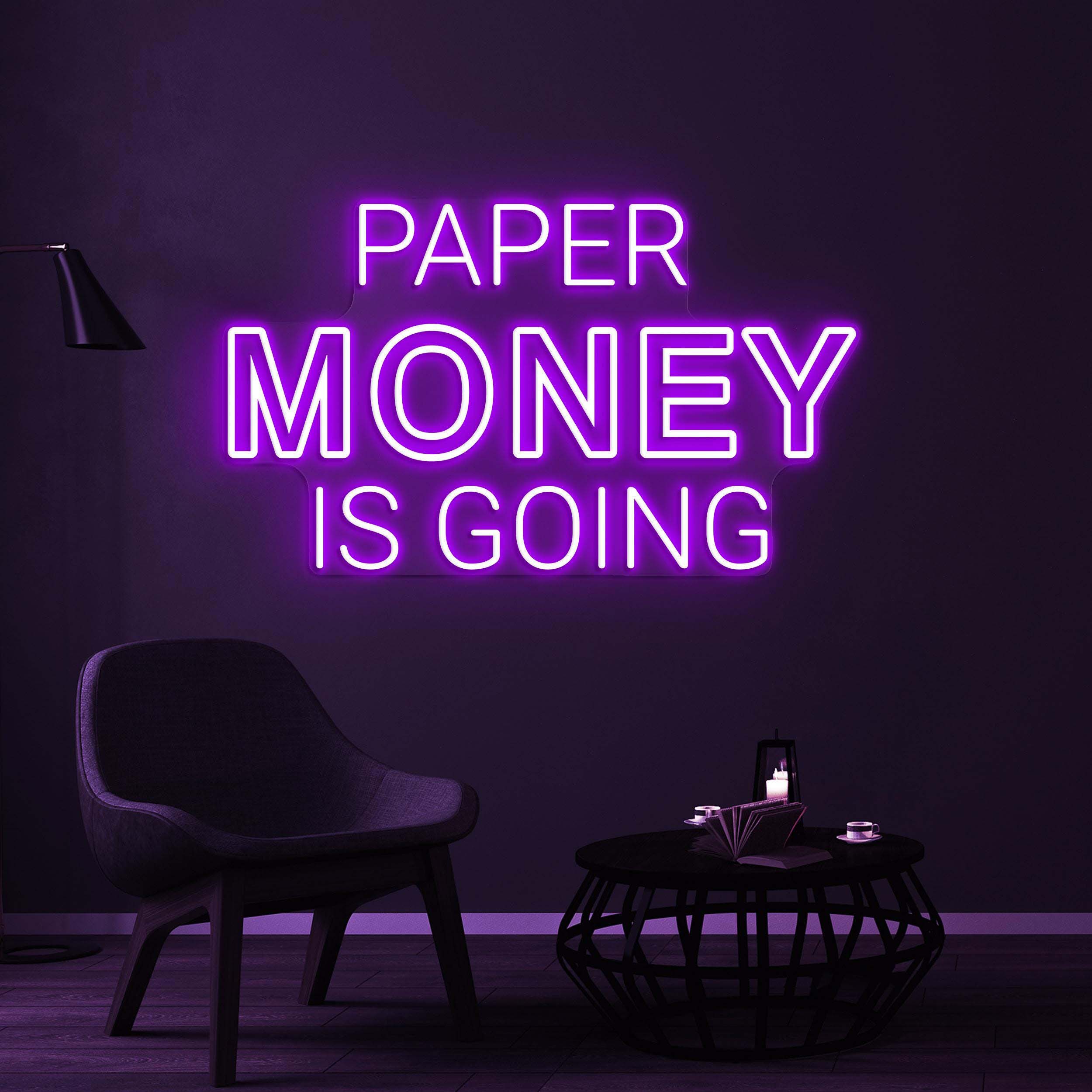 Paper Money is Going Neon Sign, Paper Money is Going LED Light, Bank Wall Decor, Office Wall Art, Business Logo Neon Light, Money Cash Art