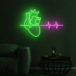 Heartbeat with Heart Neon Sign, Heartbeat with Heart LED Light, Pulse LED Neon Art, Home Wall Decor, Hospital Wall Art, Kids Room Wall Art
