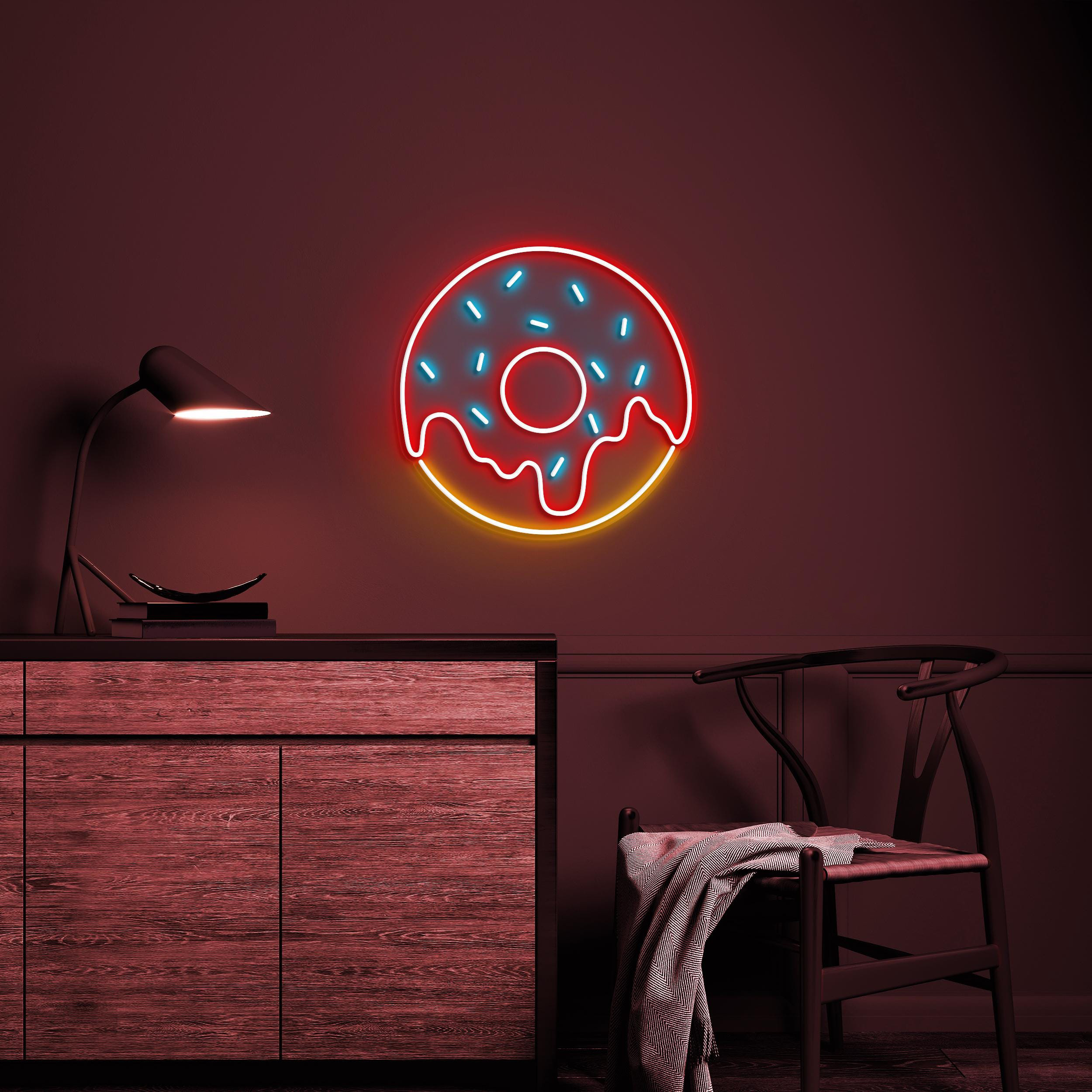 Donut Neon Sign, Donut LED Light, Yummy Donut Wall Art, Cafe Wall Decor, Home Wall Decor, Kitchen Decor, Party Decor, Donut Lover's Wall Art