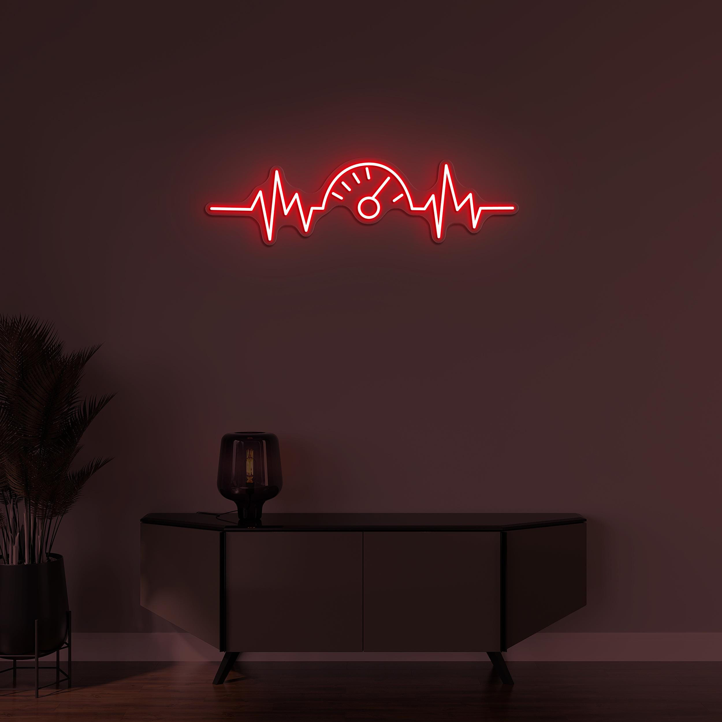 Speedometer Neon Sign, Speedometer LED Light, Speedometer Heartbeat Wall Decor, Workshop Wall Art, Home Neon Light, Heartbeat Neon Sign