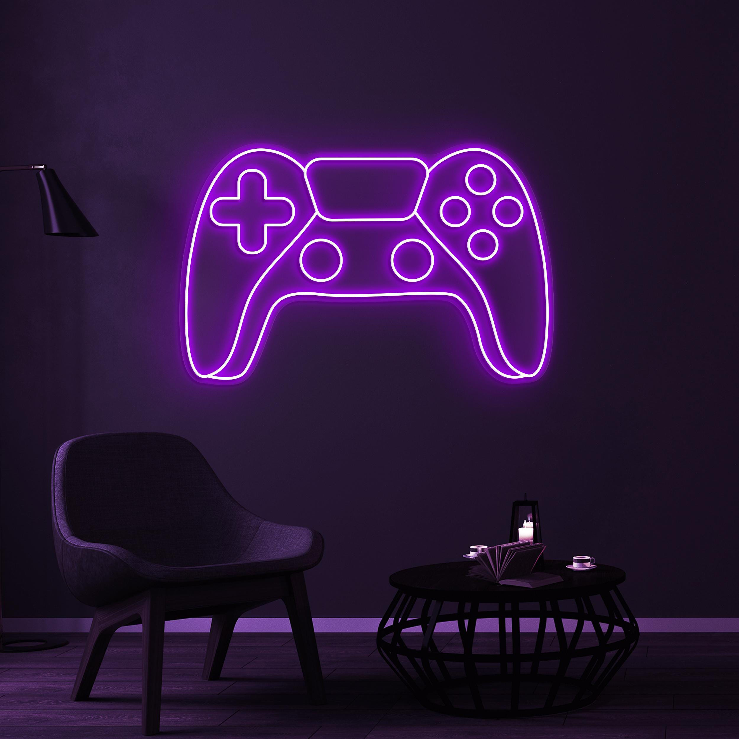 Game Controller Neon Sign, Game Console LED Light, Game Zone Wall Decor, Gift For Boy Room, Joystick LED Light, Game and Kids Room Decor