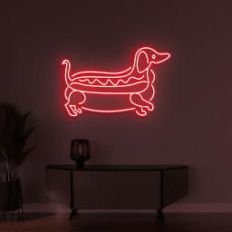Dachshund Hot Dog Neon Sign, Dachshund Hot Dog LED Light, Dog Wall Decor, Custom Neon Sign, Hot Dog Shop Decor, Kids Room and Pet Shop Decor