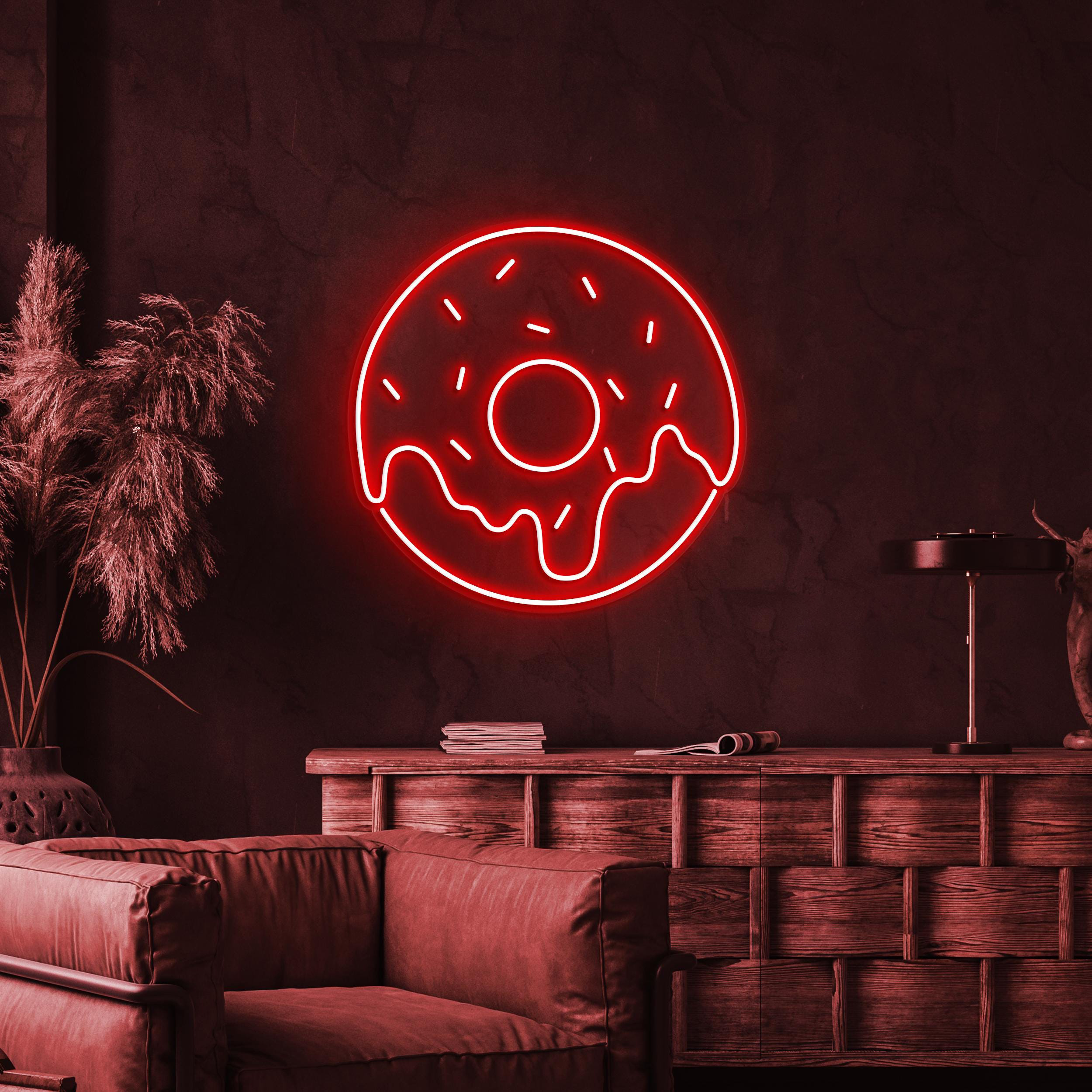 Donut Neon Sign, Donut LED Light, Yummy Donut Wall Art, Cafe Wall Decor, Home Wall Decor, Kitchen Decor, Party Decor, Donut Lover's Wall Art