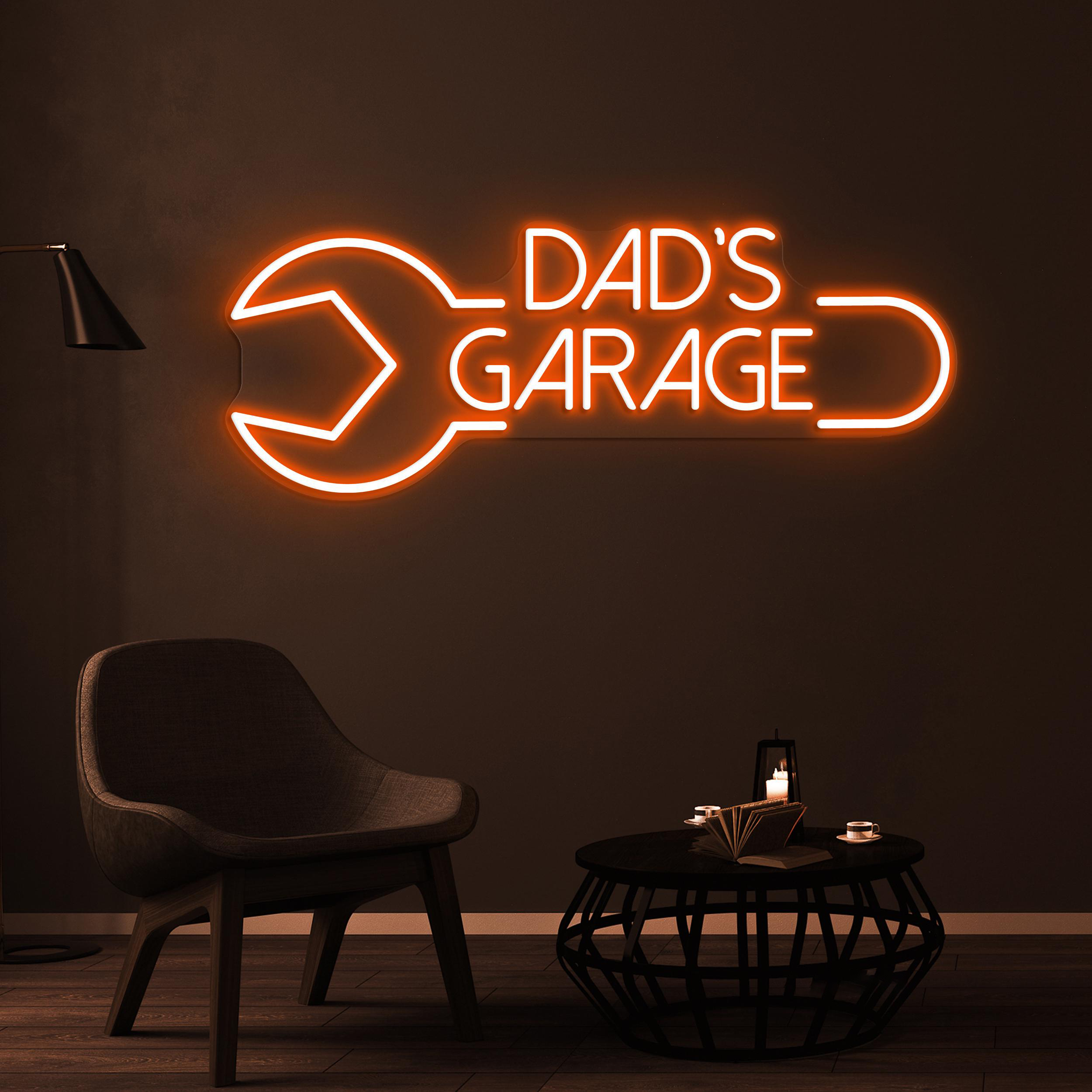 Dad's Garage Neon Sign, Dad's Garage Led Light, Birthday Gift For Dad, Workshop Wall Decor, Mechanic Neon Art, Garage Neon Sign, Tools Decor