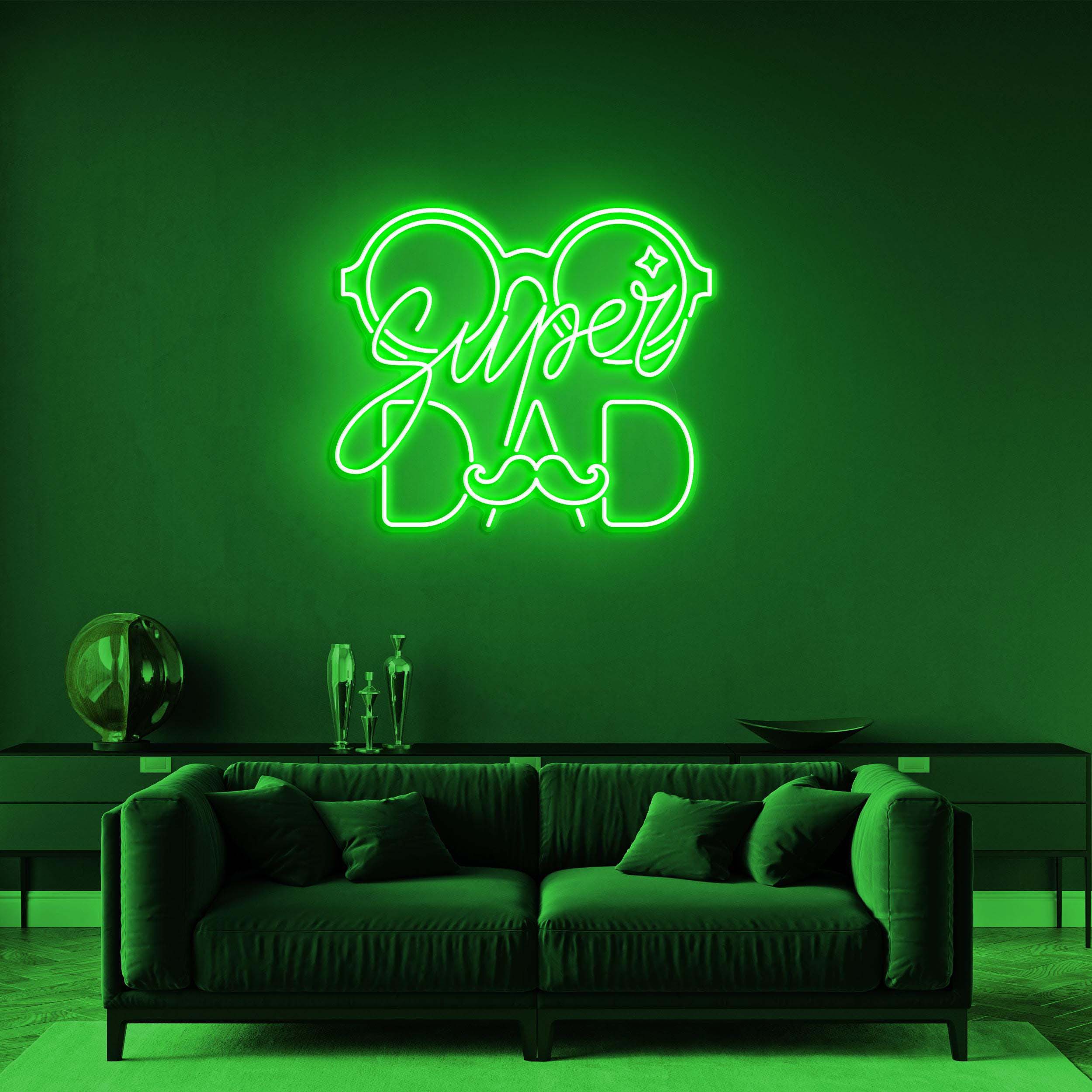 Super Dad Neon Sign, Super Dad LED Light, Moustache Dad Neon Art, Glasses Dad Sign, Home Wall Decor, Father Love Sign, Father's Day Gift