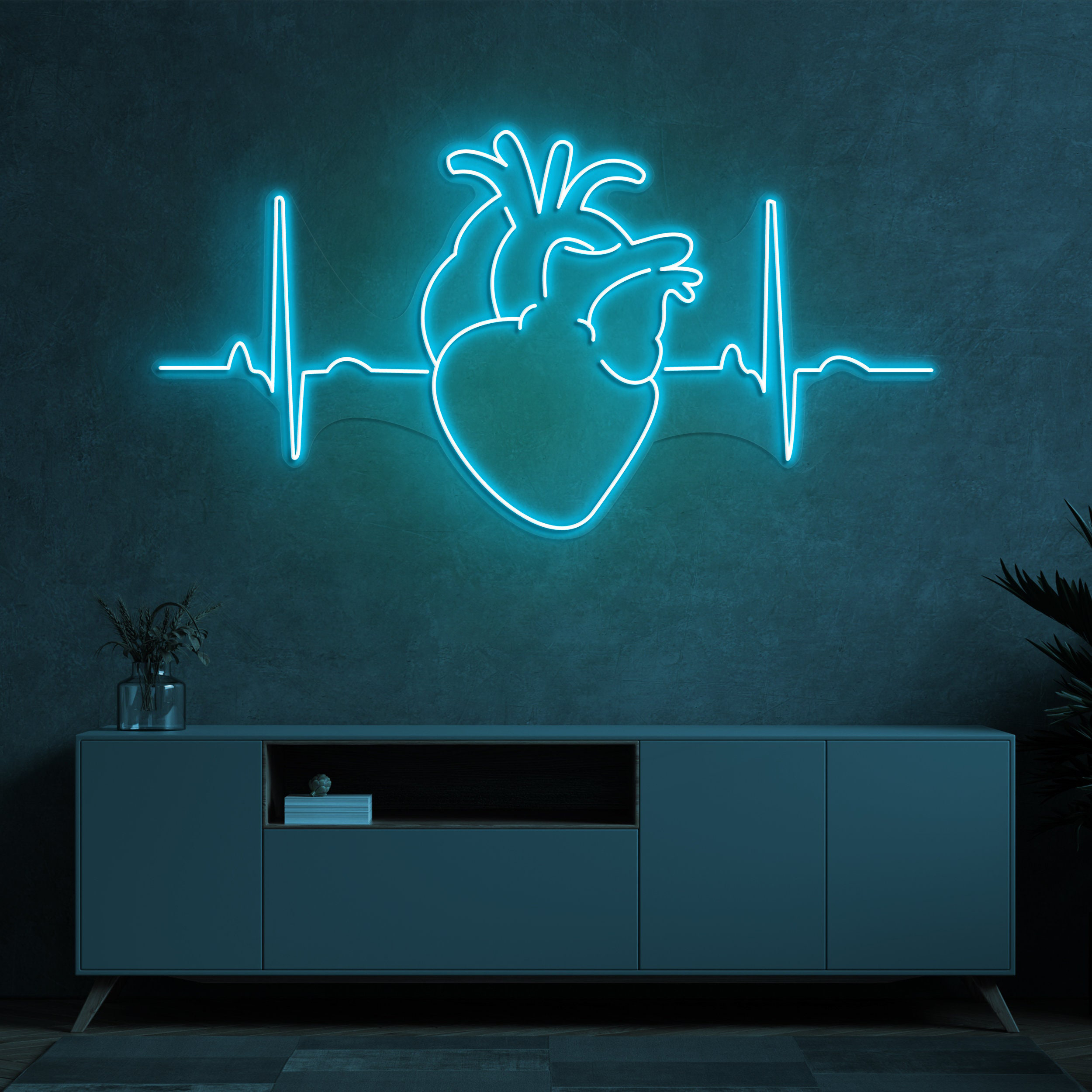 Heartbeat Neon Sign, Heart Pulse Neon Light, LED Heart Art, Heart Neon Art, Wall Decor, Neon Wall Art, Home Decoration, Heartbeat Neon Light