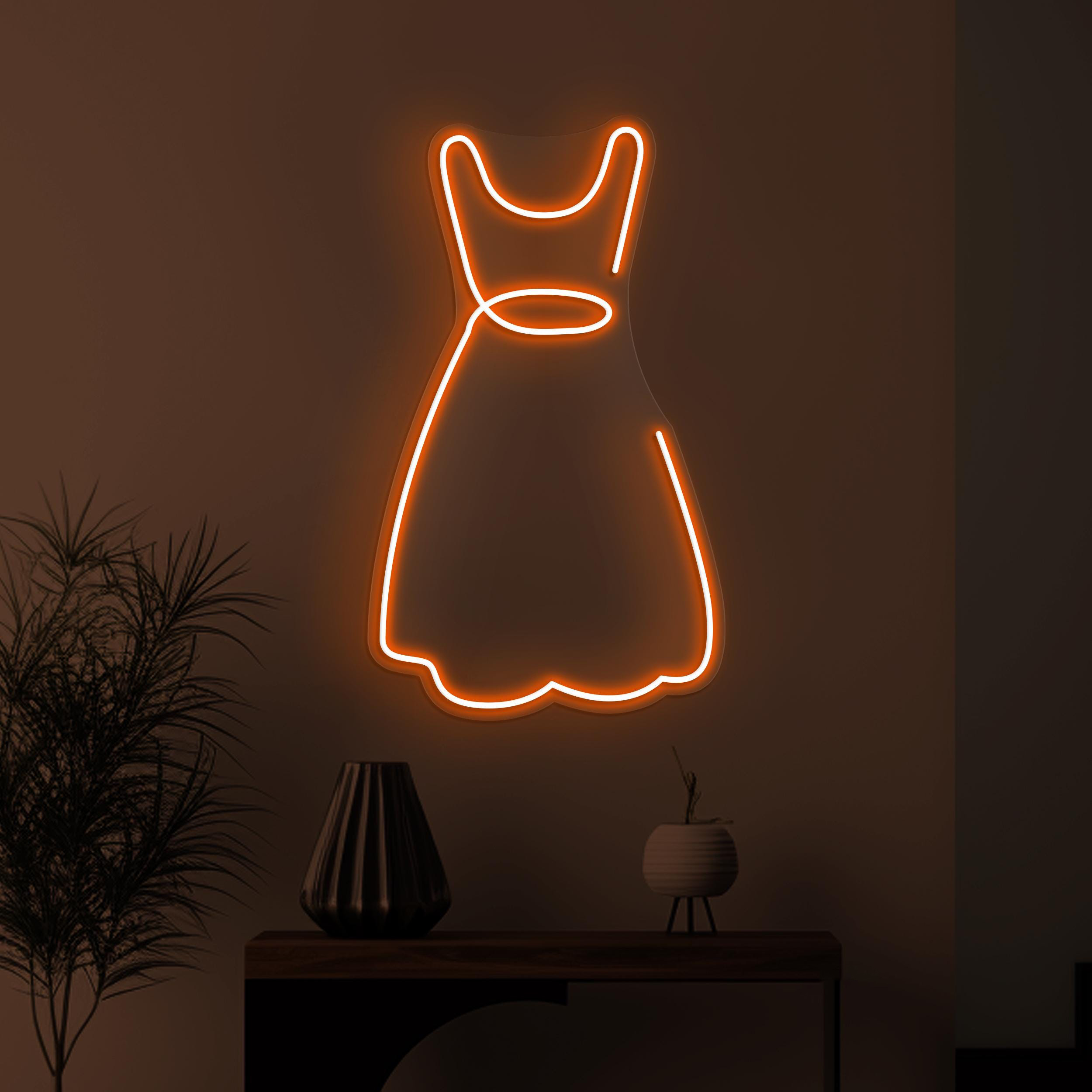 Dress Neon Sign, Dress LED Light, Flowing Dress Wall Art, Boutique Wall Decor, Fashion Neon Light, Led Shop Neon Decor, Custom Cloth Sign