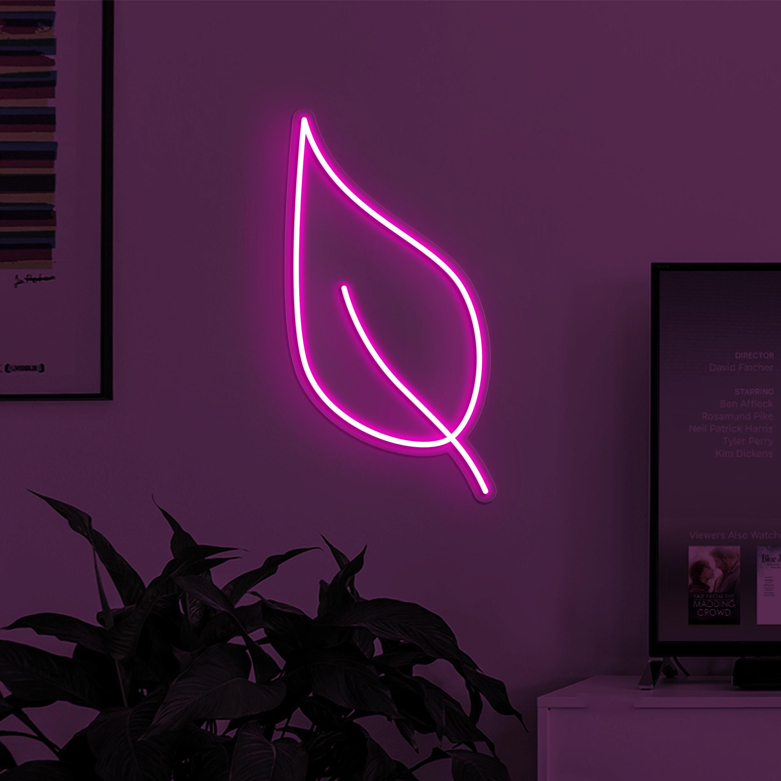 Leaf Neon Sign, Leaf LED Light, Home Wall Art, Plant Nursery Neon Art, Custom Leaf Neon Sign, Gallery Wall Decor, Cafe and Bar Neon Light