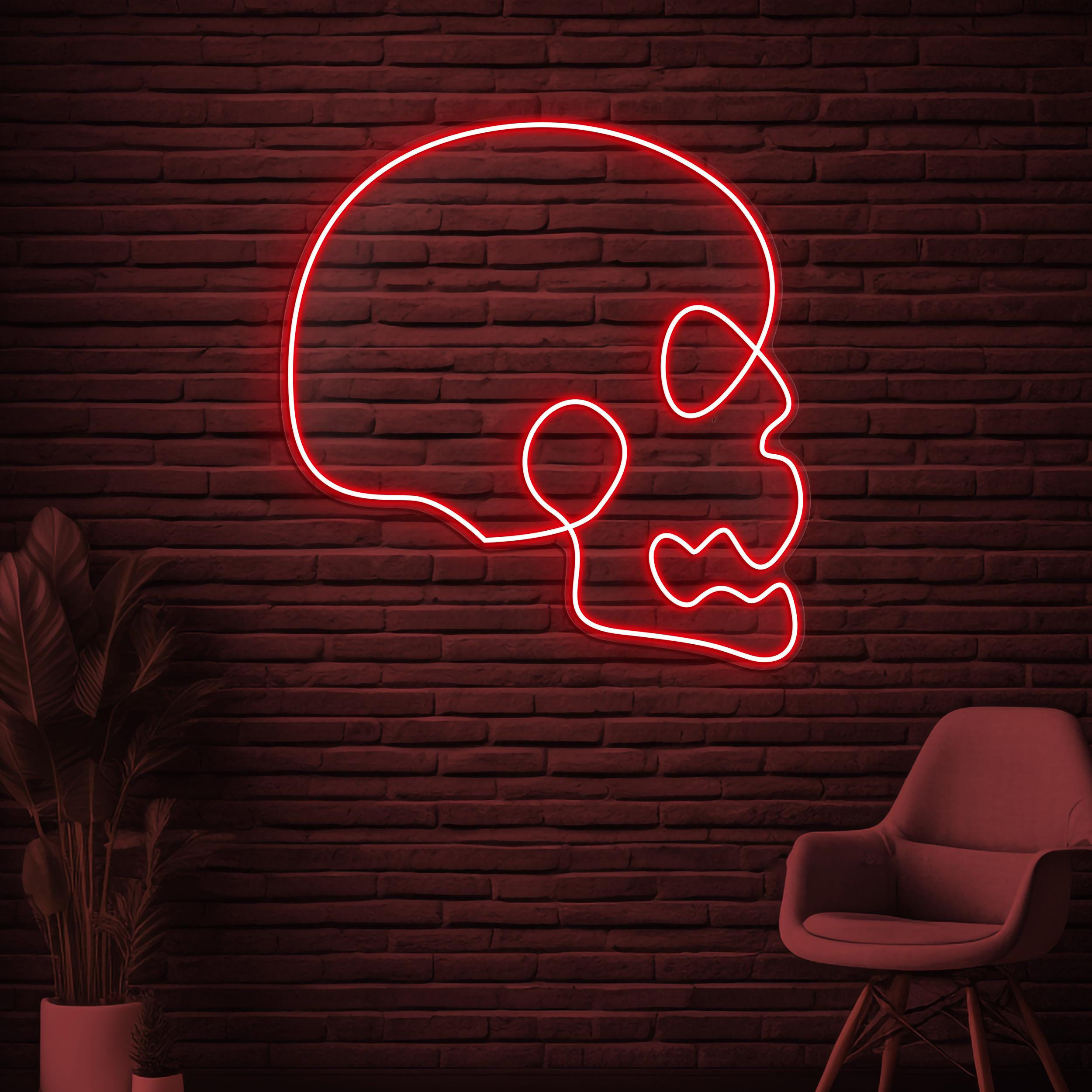 Skull Neon Sign, Skull LED Light, Skull Head Wall Decor, Spooky Neon Art, Grim Reaper Led Sign, Horror House Wall Art, Gothic Neon Sign