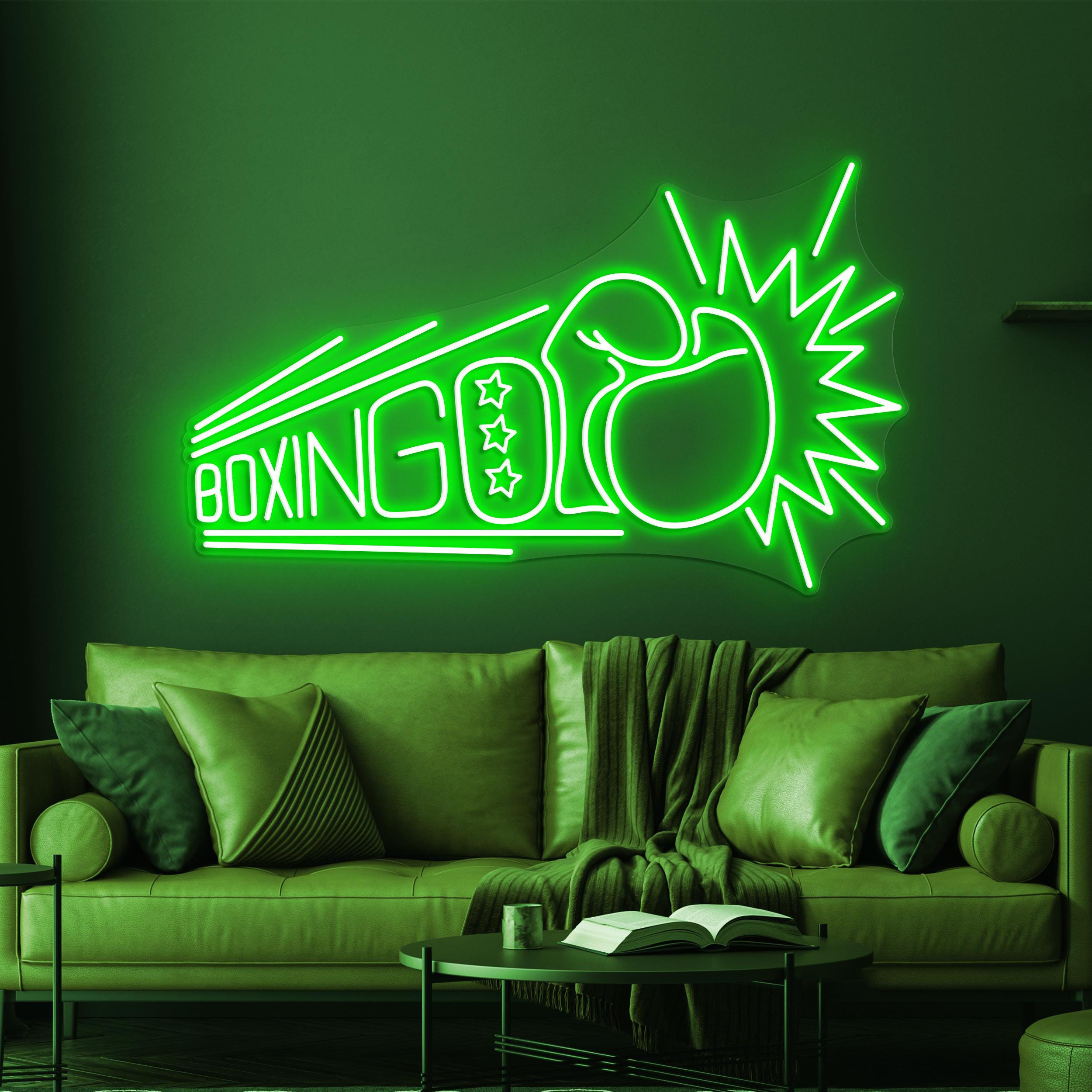 Boxing Glove Neon Sign, Boxing Glove LED Light, Gym Wall Decor, Knockout Wall Art, Boxing Club Sign, Boxing Lover Gift, Fight Night Light