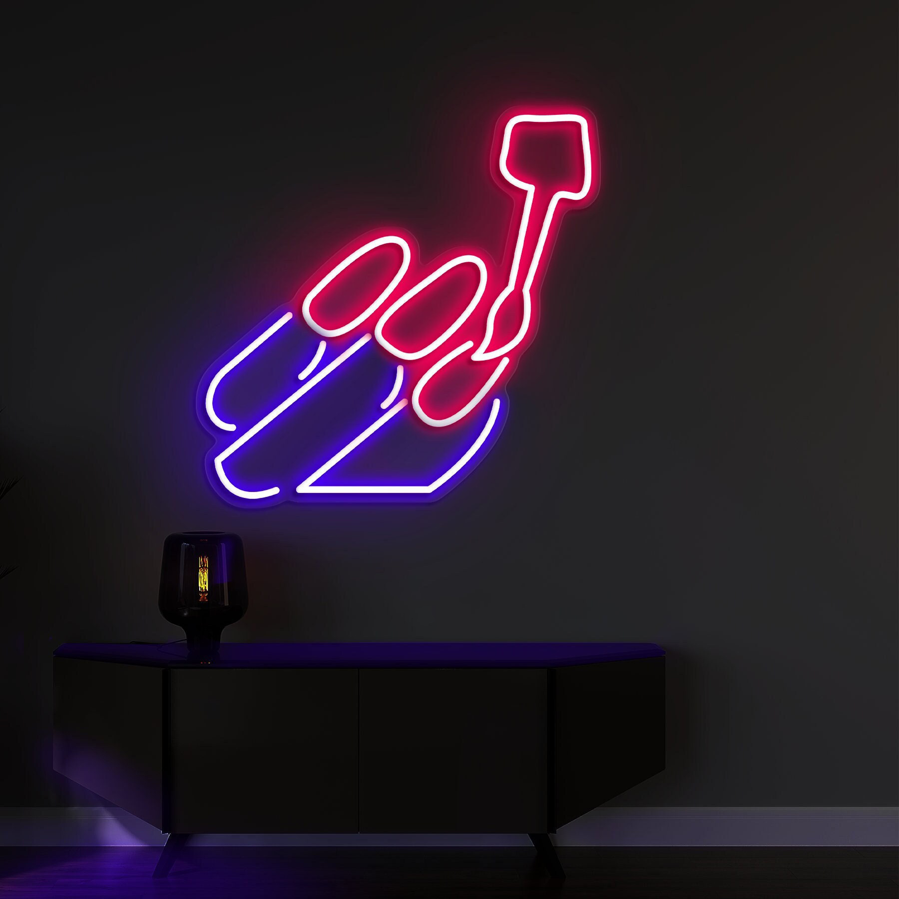 Nails Salon Neon Light, Manicure Shop Neon Sign, LED Shop Decor for Nails Beauty Salon, Led Decor for Manicure and Pedicure Spaces, Gift Art