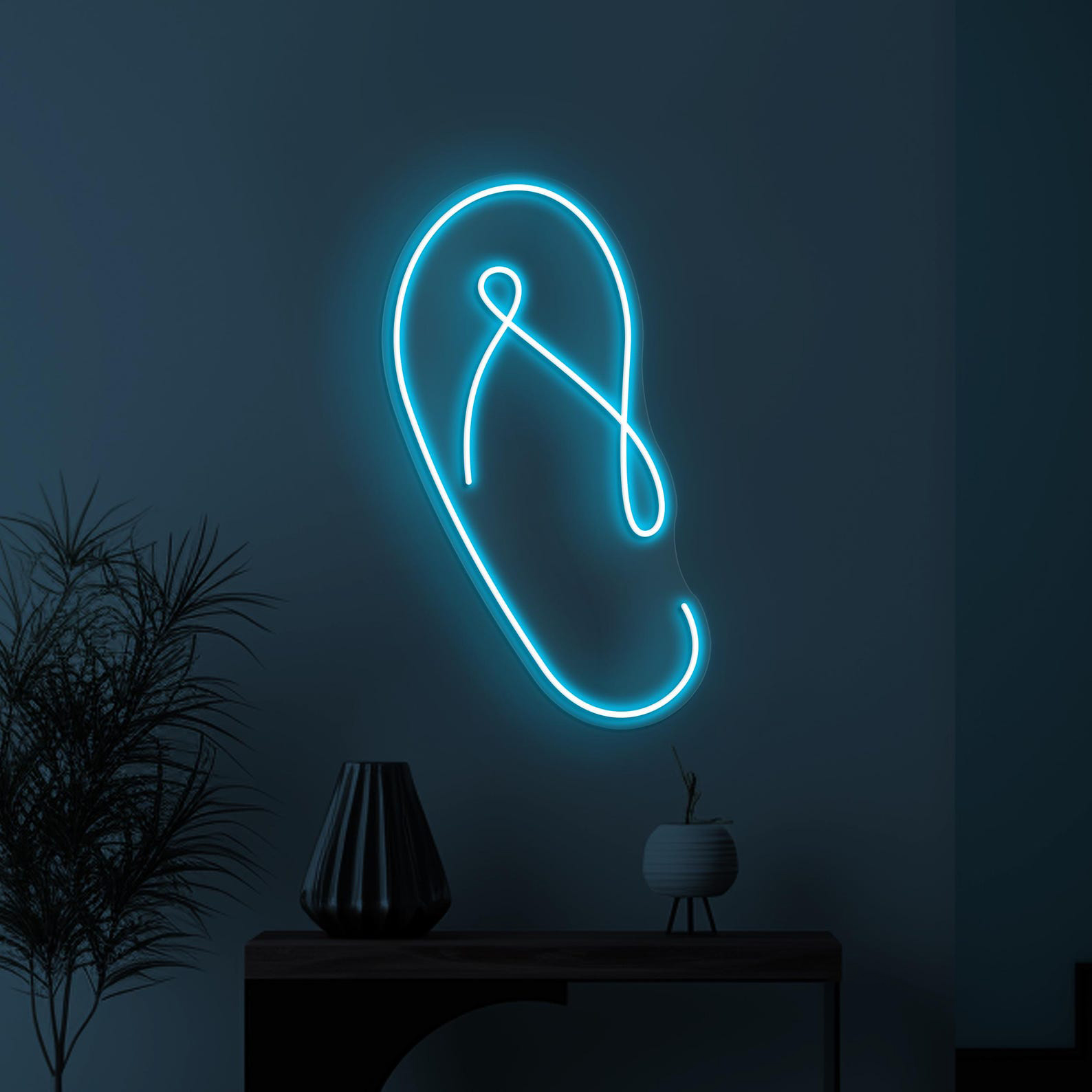 Flip Flop Neon Sign, Flip Flop LED Light, Shoes Shop Wall Art, Beach Shoes Wall Decor, Business Neon Light, Home Wall Art, Summer Decor