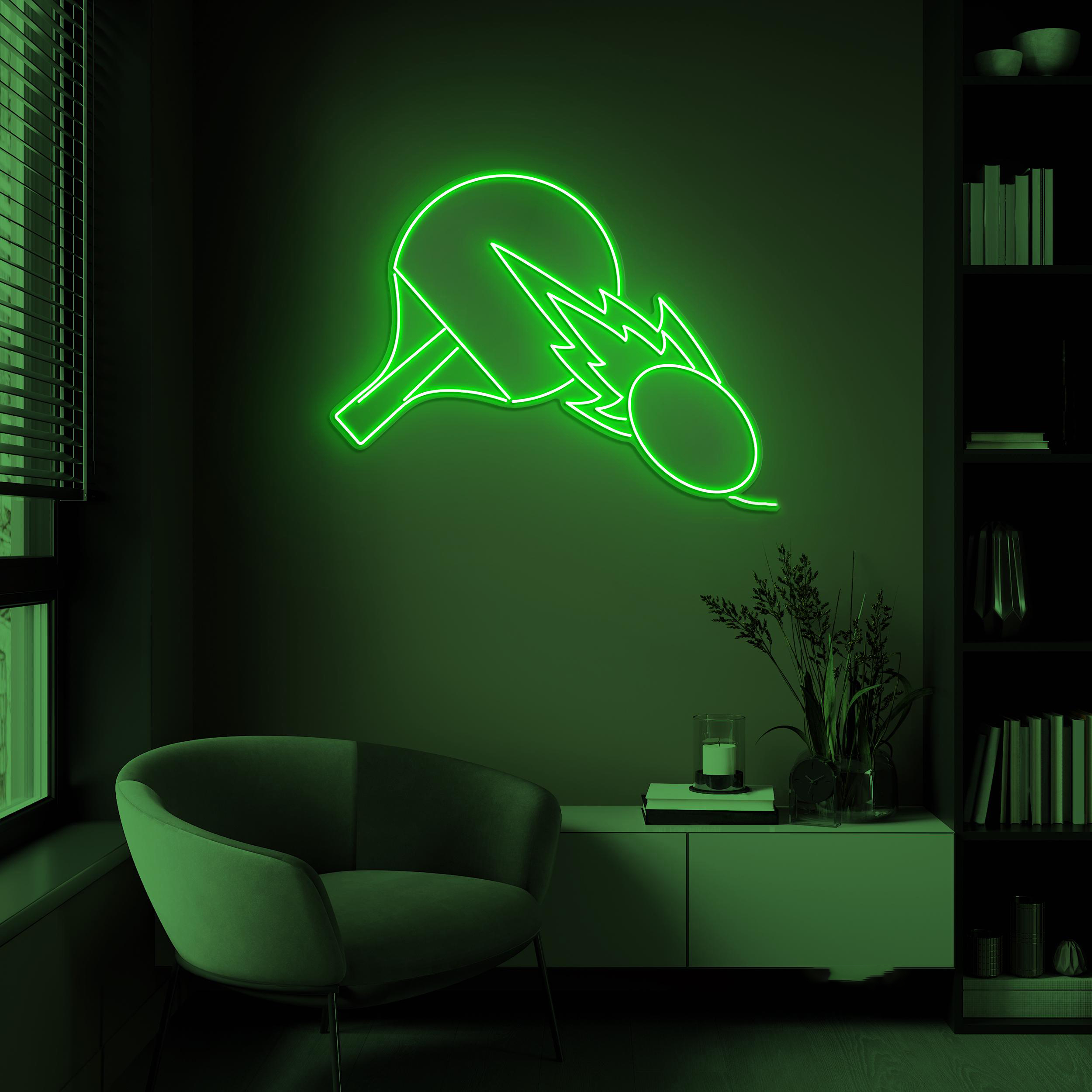 Table Tennis Neon Sign, Ping Pong LED Light, Table Tennis Racket Wall Decor, Table Tennis Ball Light, Sport Club Wall Art, Game Room Decor
